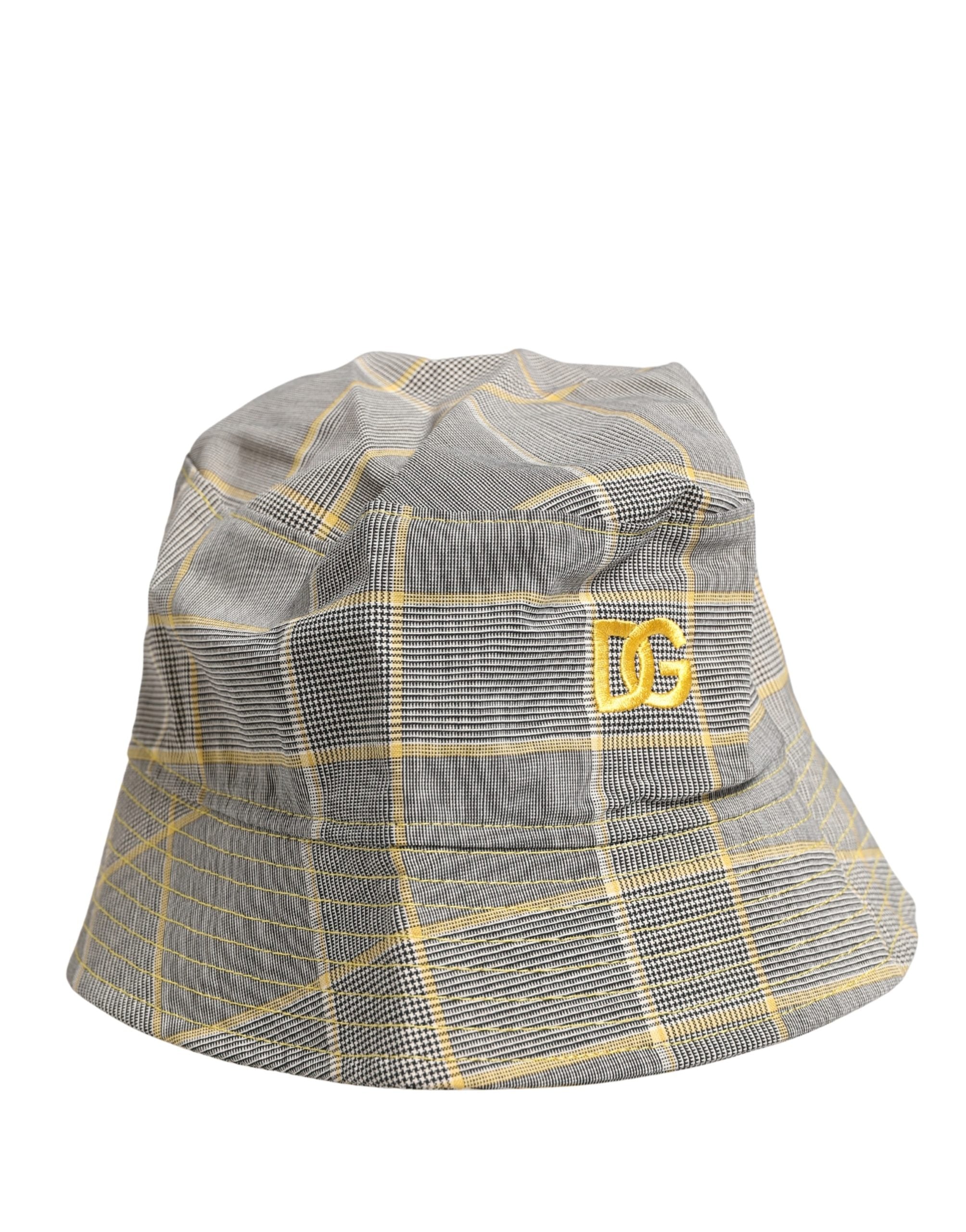 Dolce & Gabbana Men Gray Checkered Bucket Fisherman Capello Hat Dolce & Gabbana