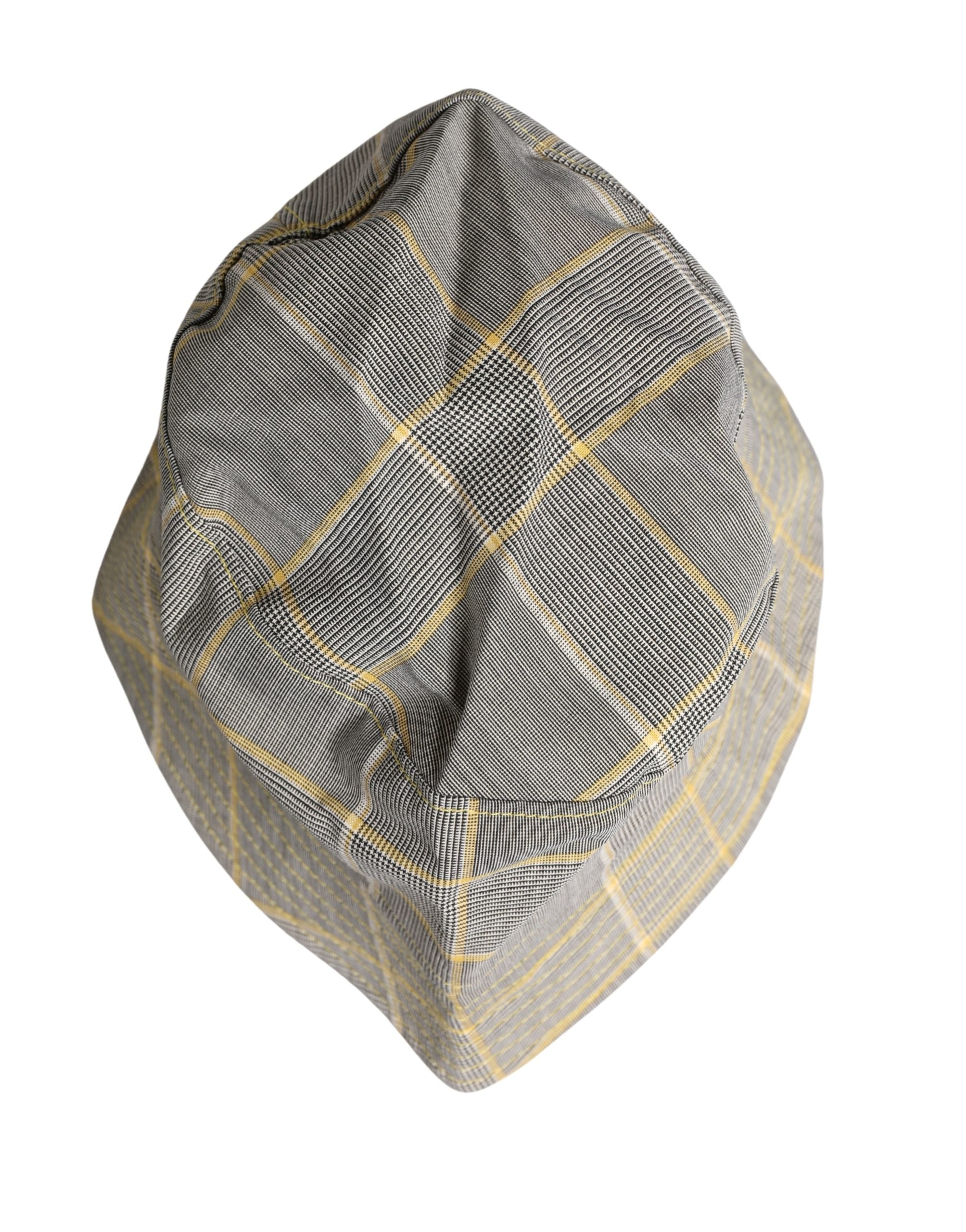 Dolce & Gabbana Men Gray Checkered Bucket Fisherman Capello Hat Dolce & Gabbana
