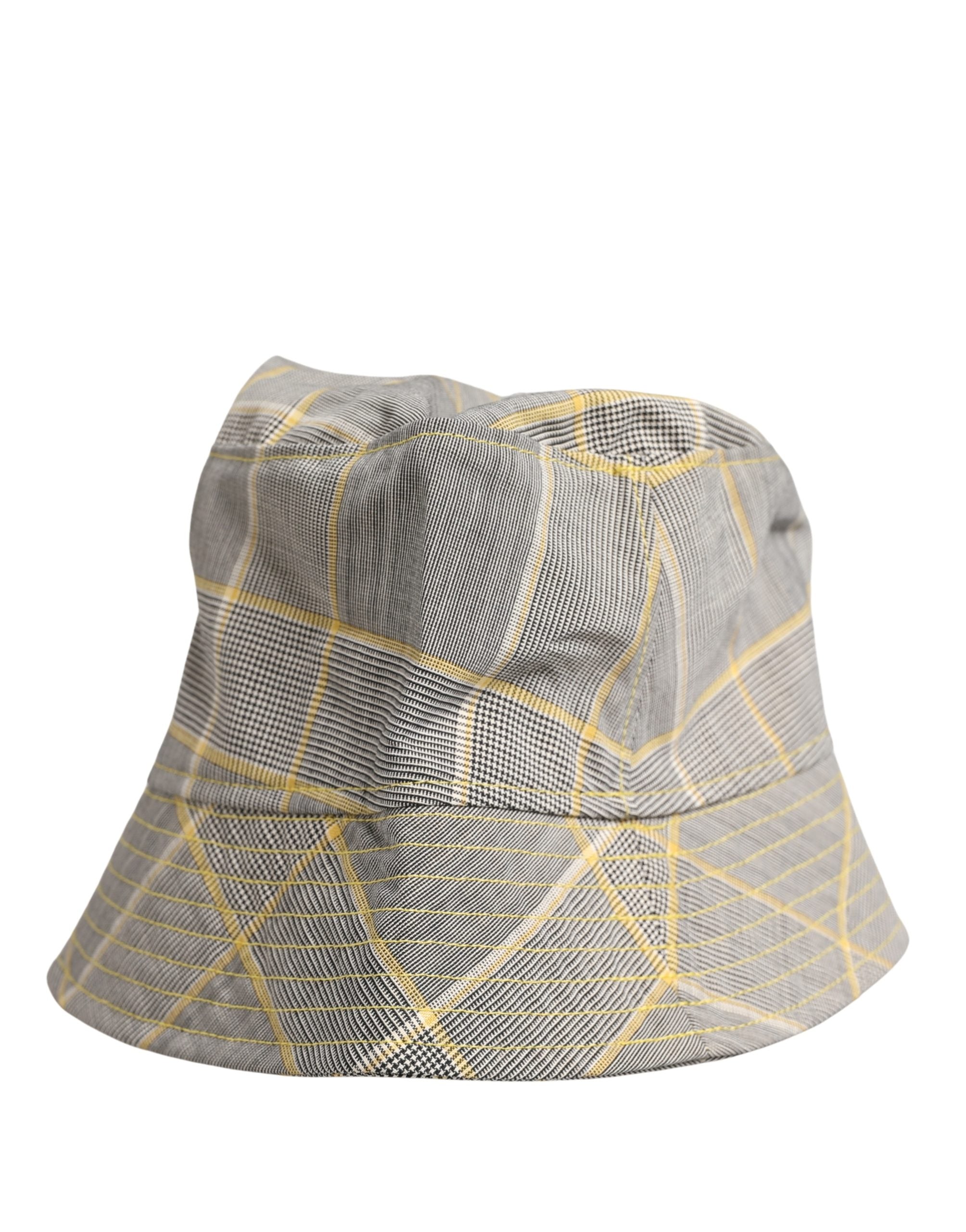 Dolce & Gabbana Men Gray Checkered Bucket Fisherman Capello Hat Dolce & Gabbana
