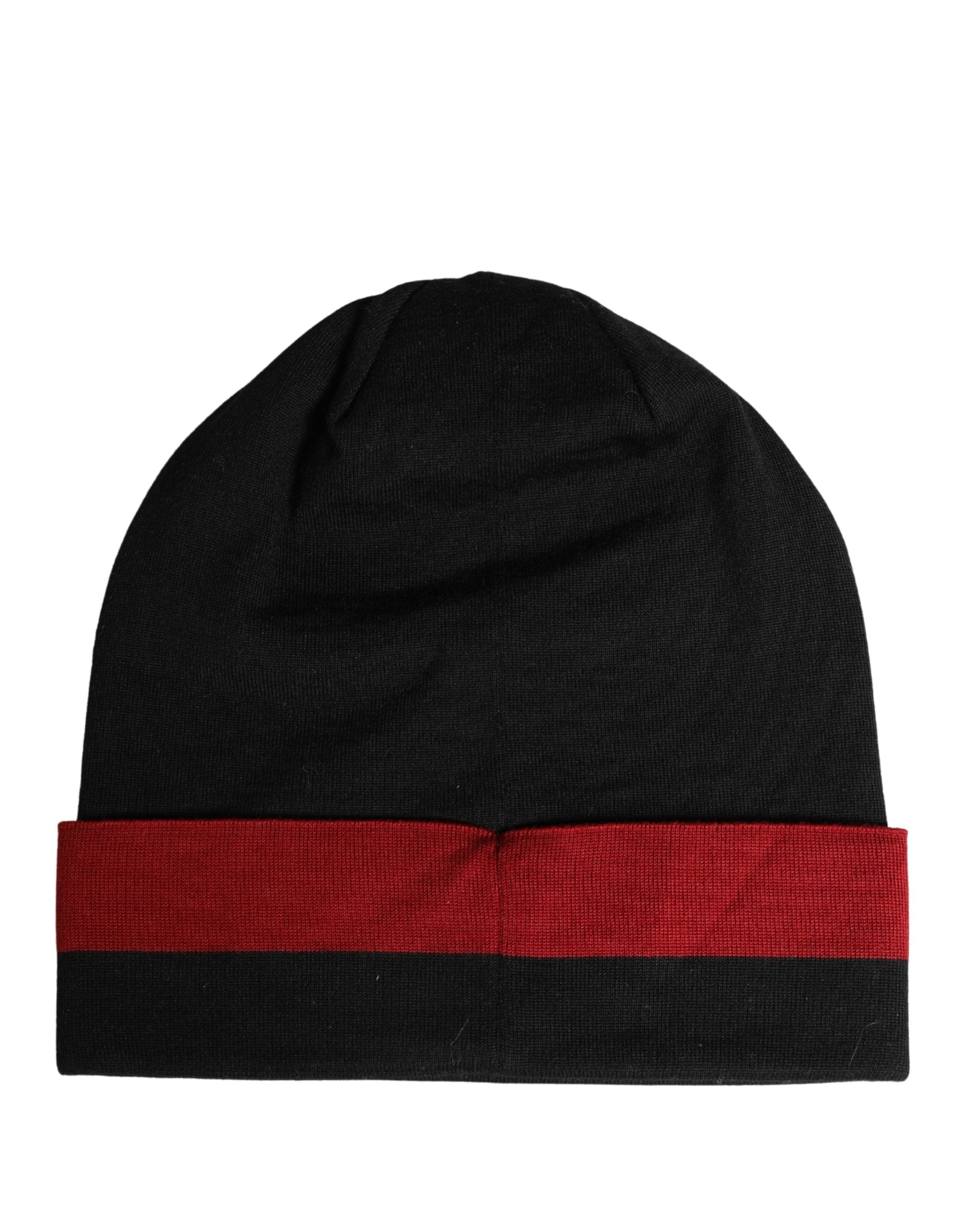 Dolce & Gabbana Black Cuffed "I'M THE ONLY PRINCE ROYAL" Beanie Hat Dolce & Gabbana
