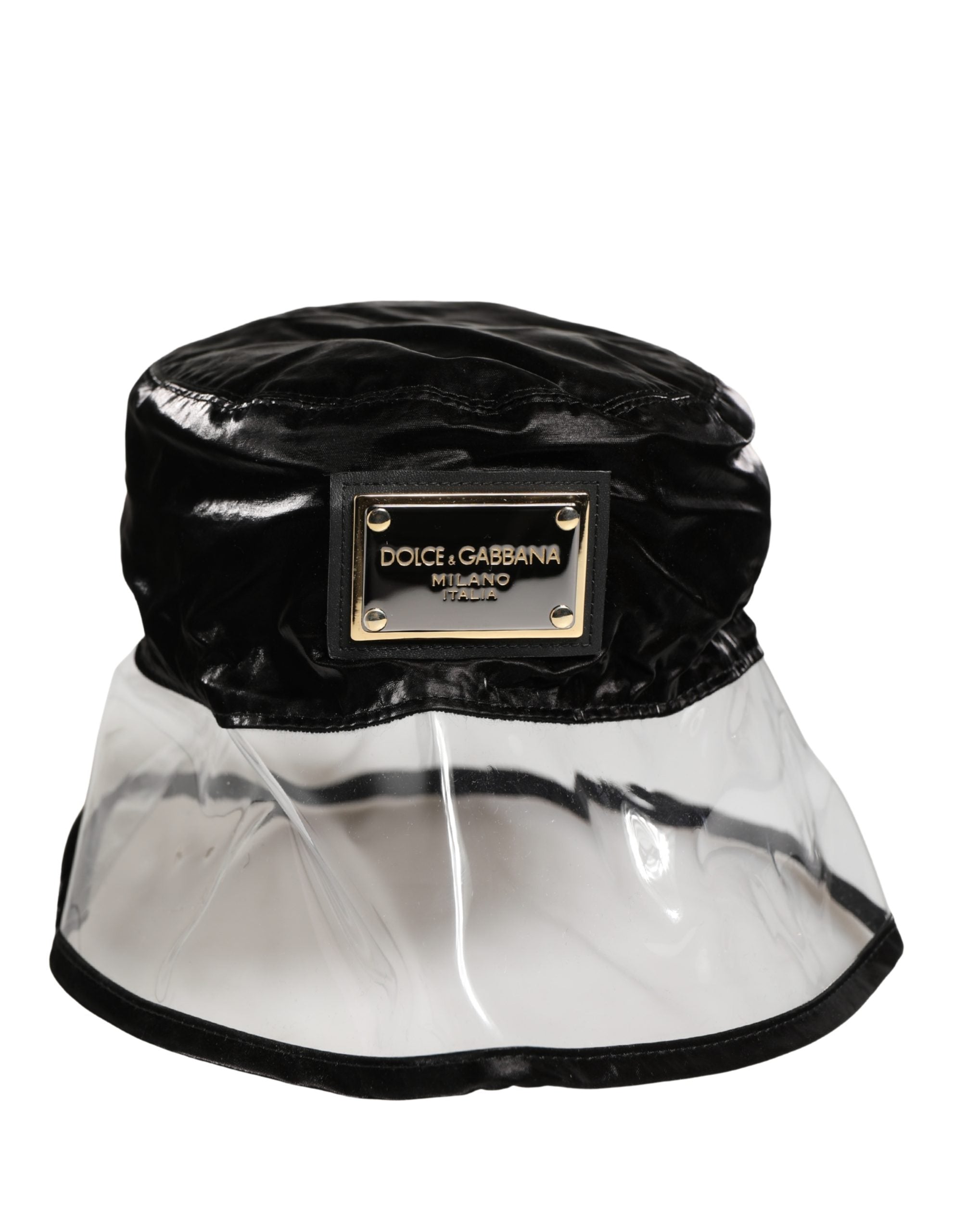 Dolce & Gabbana Black Nylon Plastic Fisherman Bucket Capello Hat Dolce & Gabbana