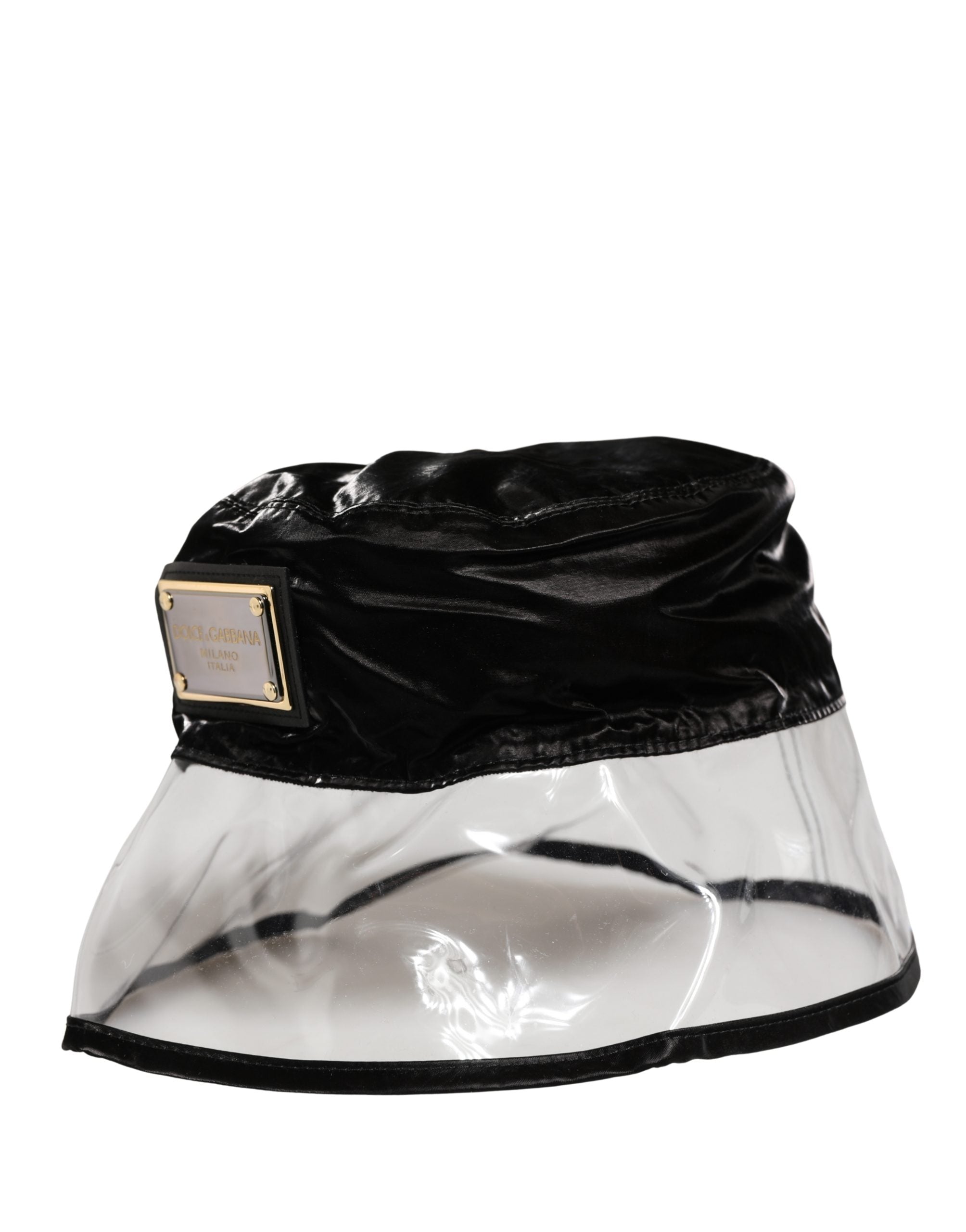 Dolce & Gabbana Black Nylon Plastic Fisherman Bucket Capello Hat Dolce & Gabbana