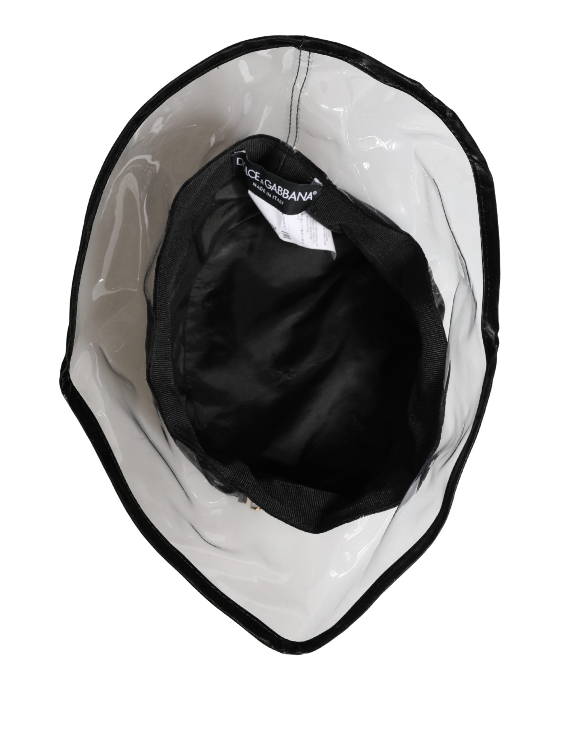 Dolce & Gabbana Black Nylon Plastic Fisherman Bucket Capello Hat Dolce & Gabbana
