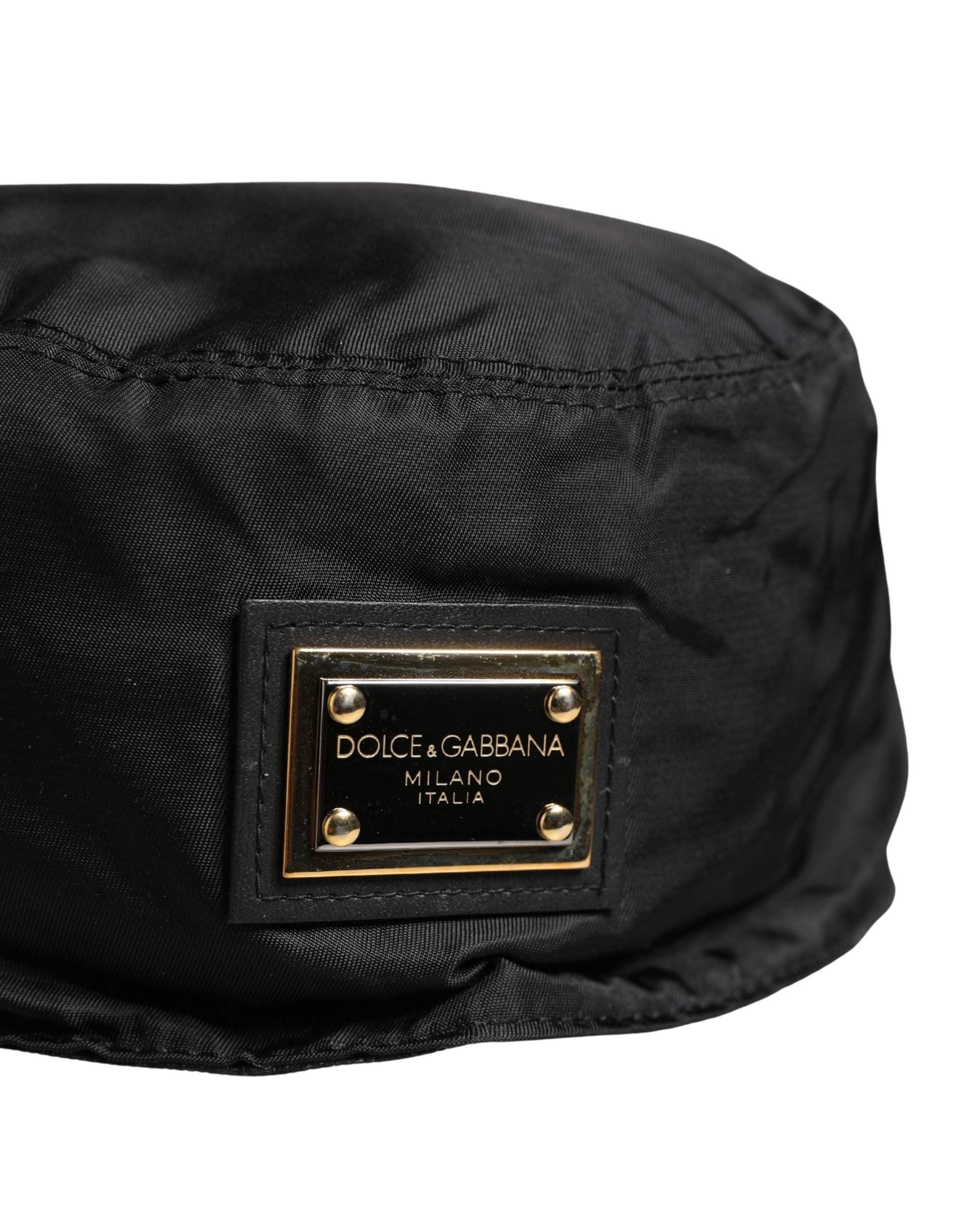 Dolce & Gabbana Men Black Plastic Fisherman Bucket Capello Hat Dolce & Gabbana