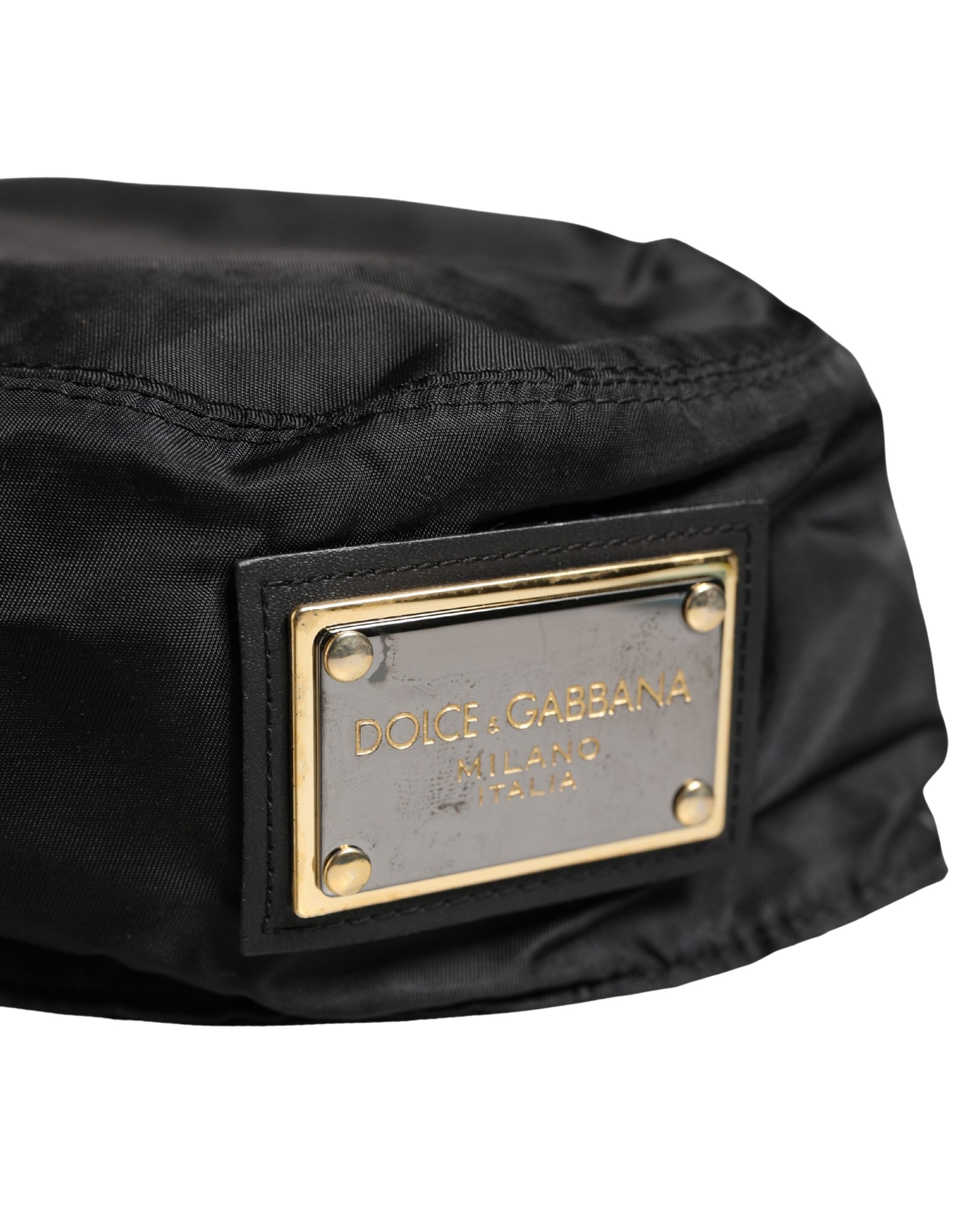 Dolce & Gabbana Men Black Plastic Fisherman Bucket Capello Hat Dolce & Gabbana