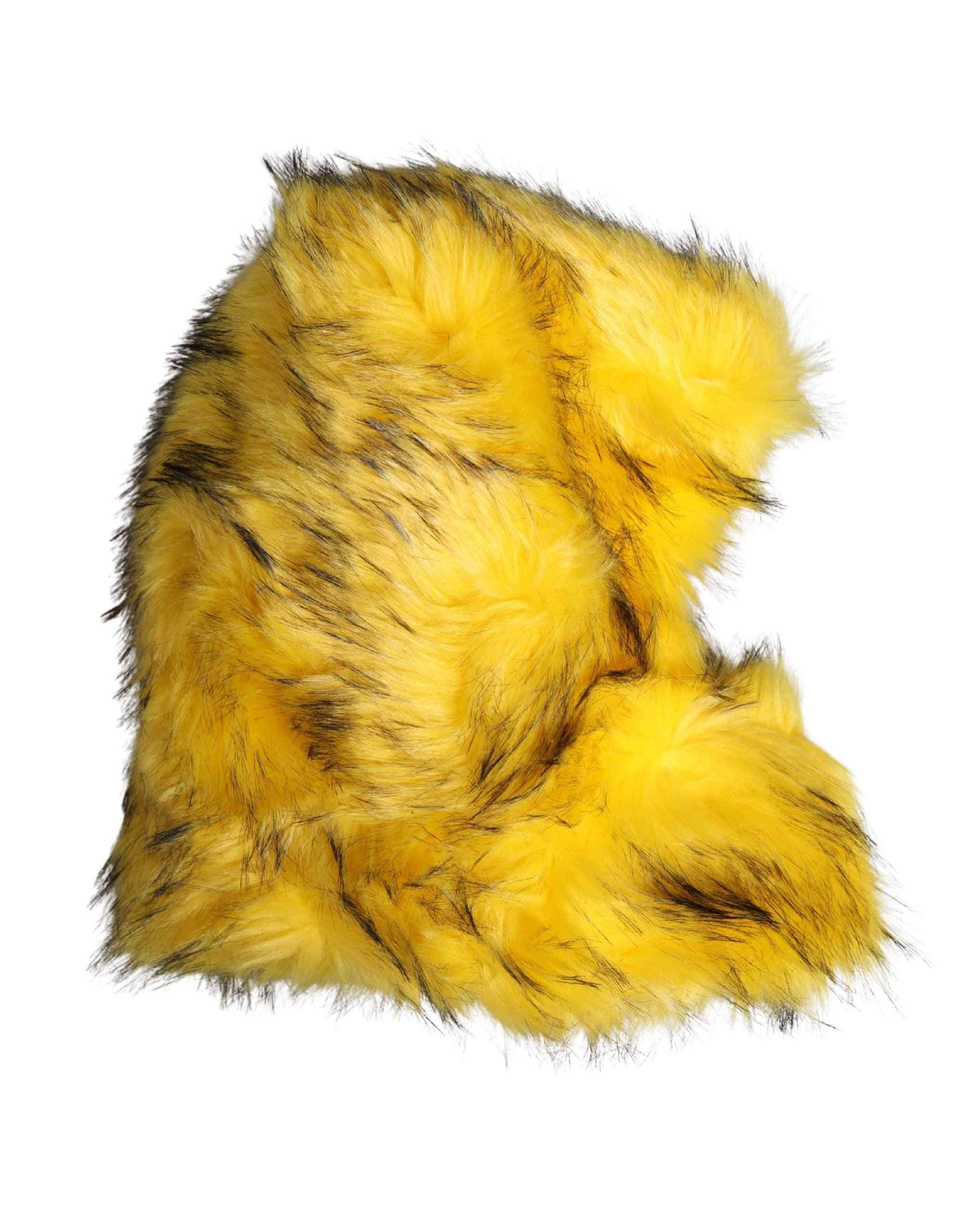 Dolce & Gabbana Yellow Modacrylic Fur Women Bucket Capello Hat Dolce & Gabbana