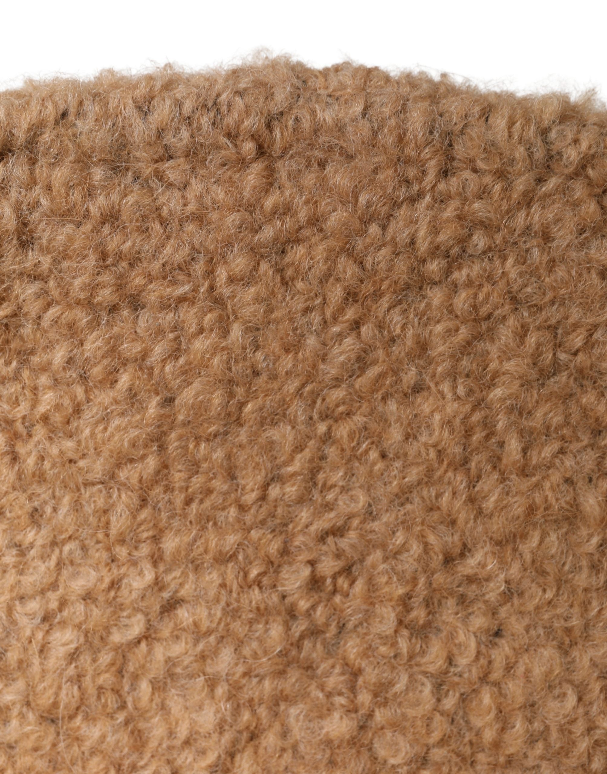 Dolce & Gabbana Beige Virgin Wool Fur Women Knitted Capello Hat Dolce & Gabbana