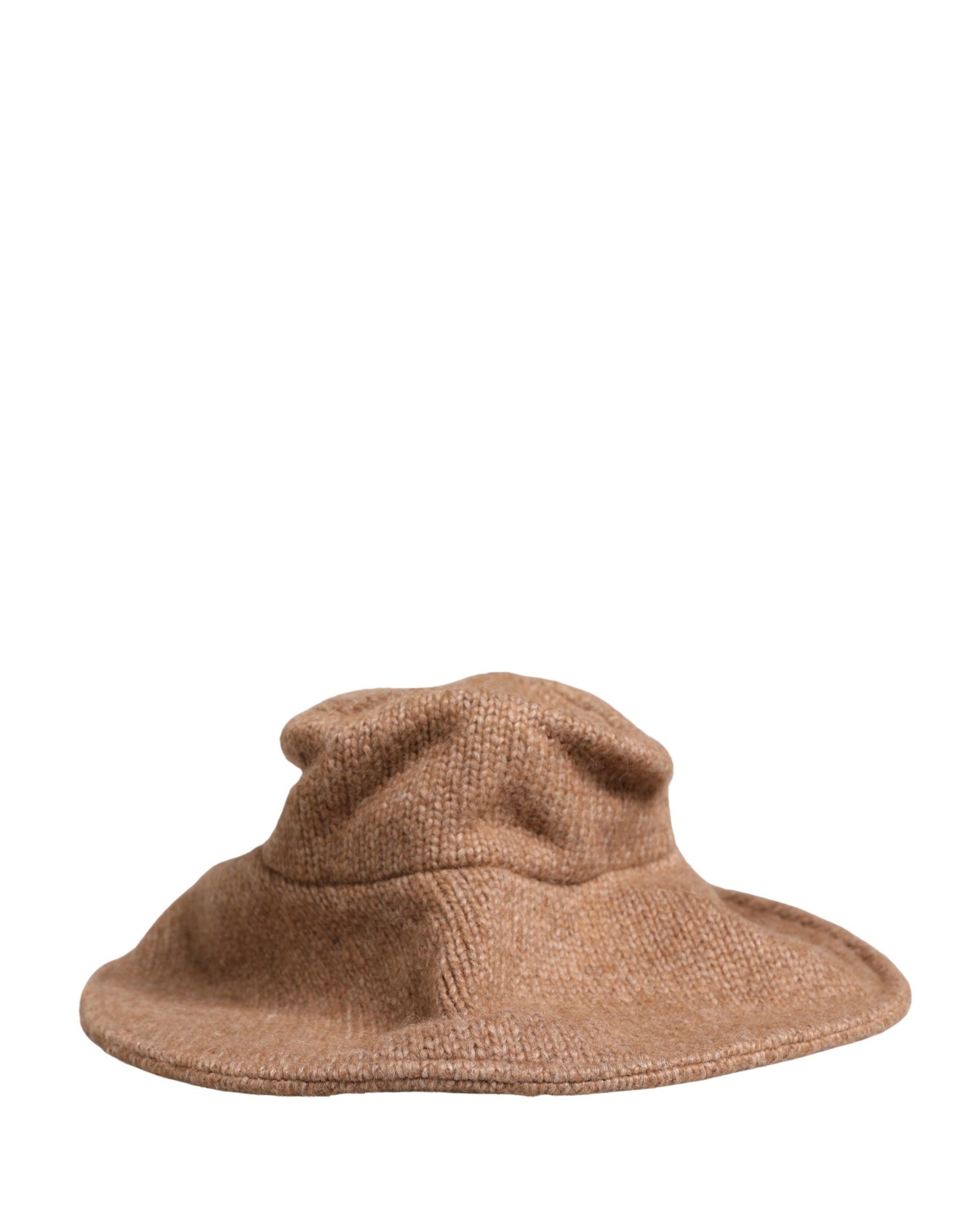 Dolce & Gabbana Brown Llama Wool Women Knitted Capello Hat Dolce & Gabbana