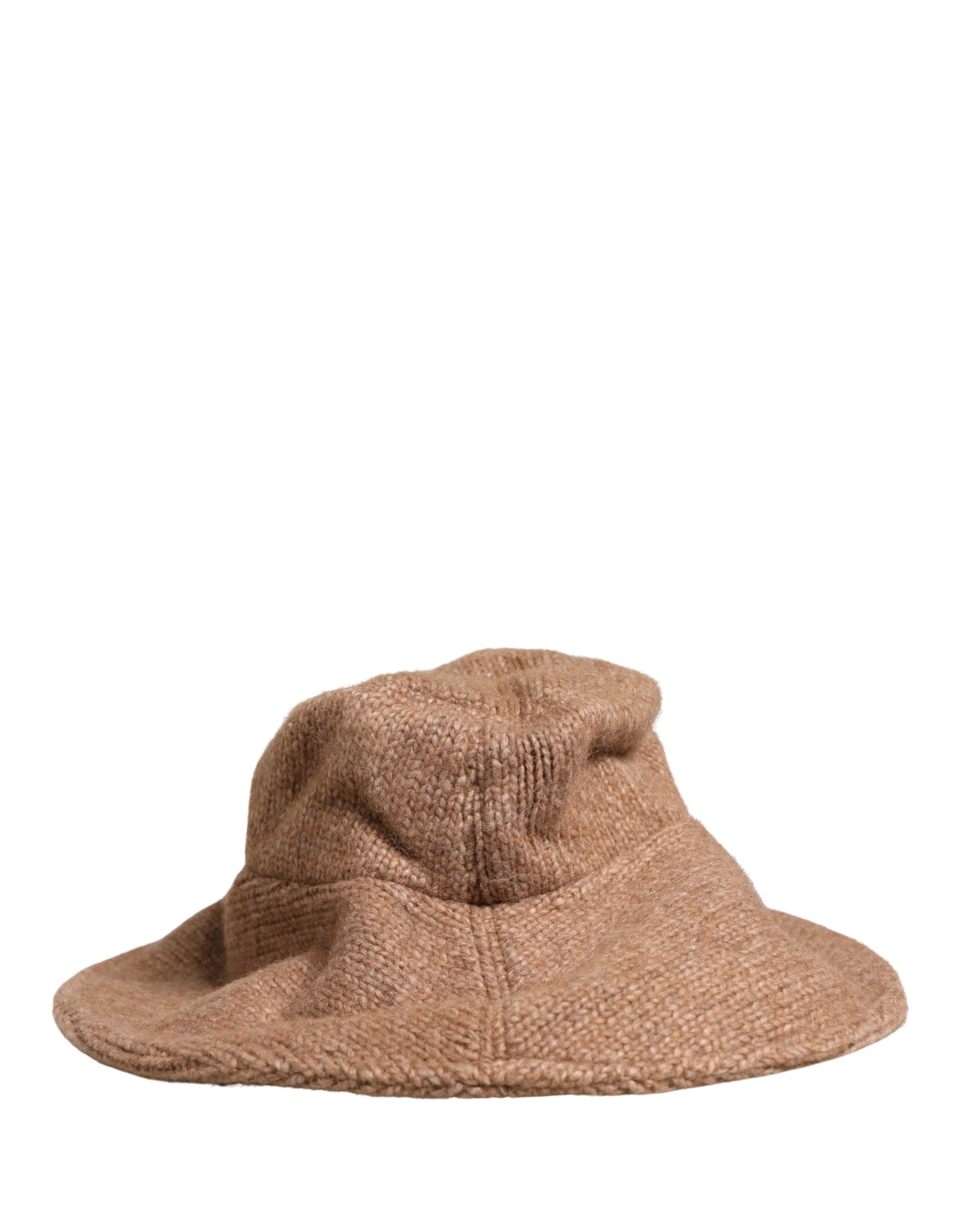 Dolce & Gabbana Brown Llama Wool Women Knitted Capello Hat Dolce & Gabbana
