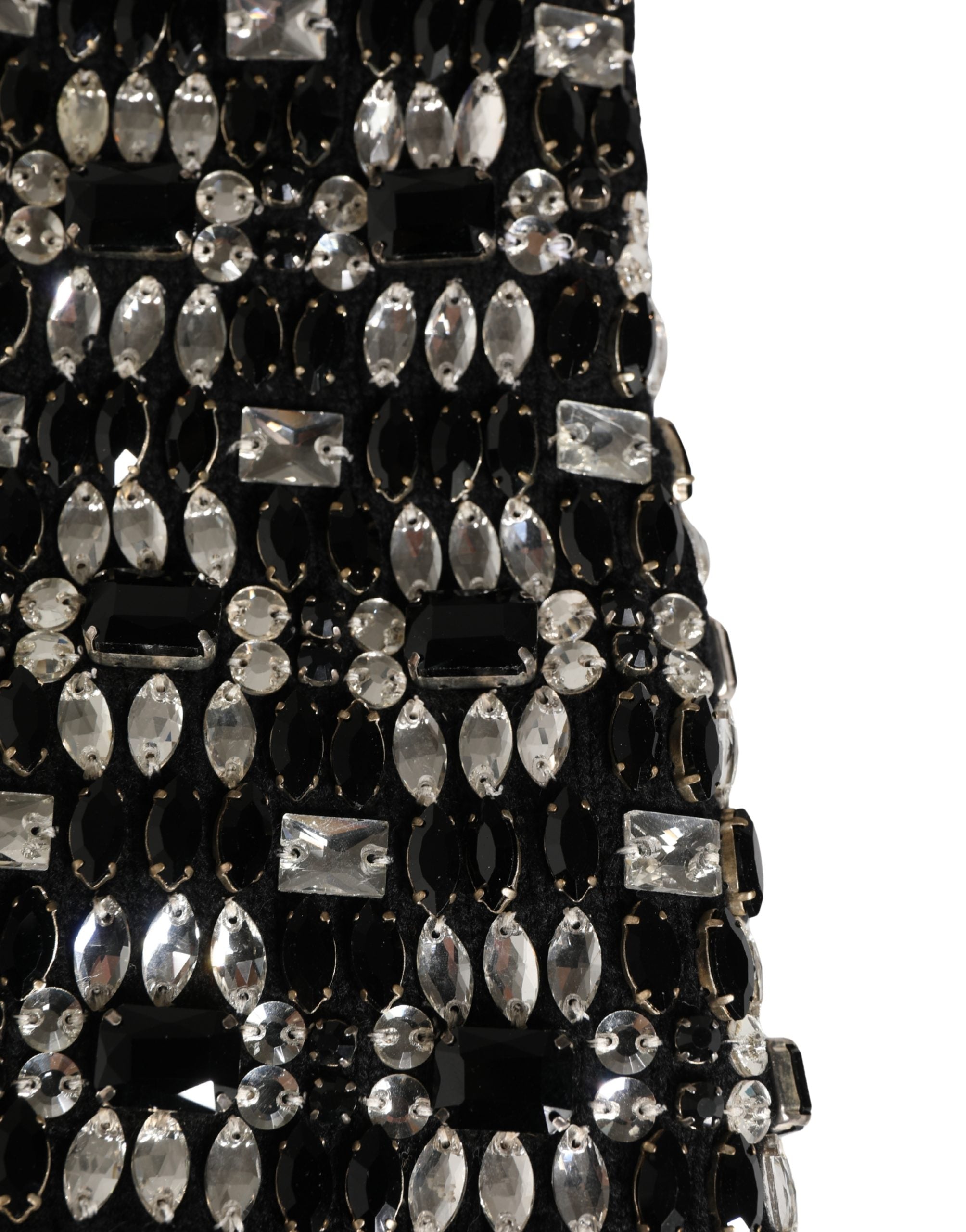 Dolce & Gabbana Black Wool Crystal Embellished Balaclava Hat Dolce & Gabbana