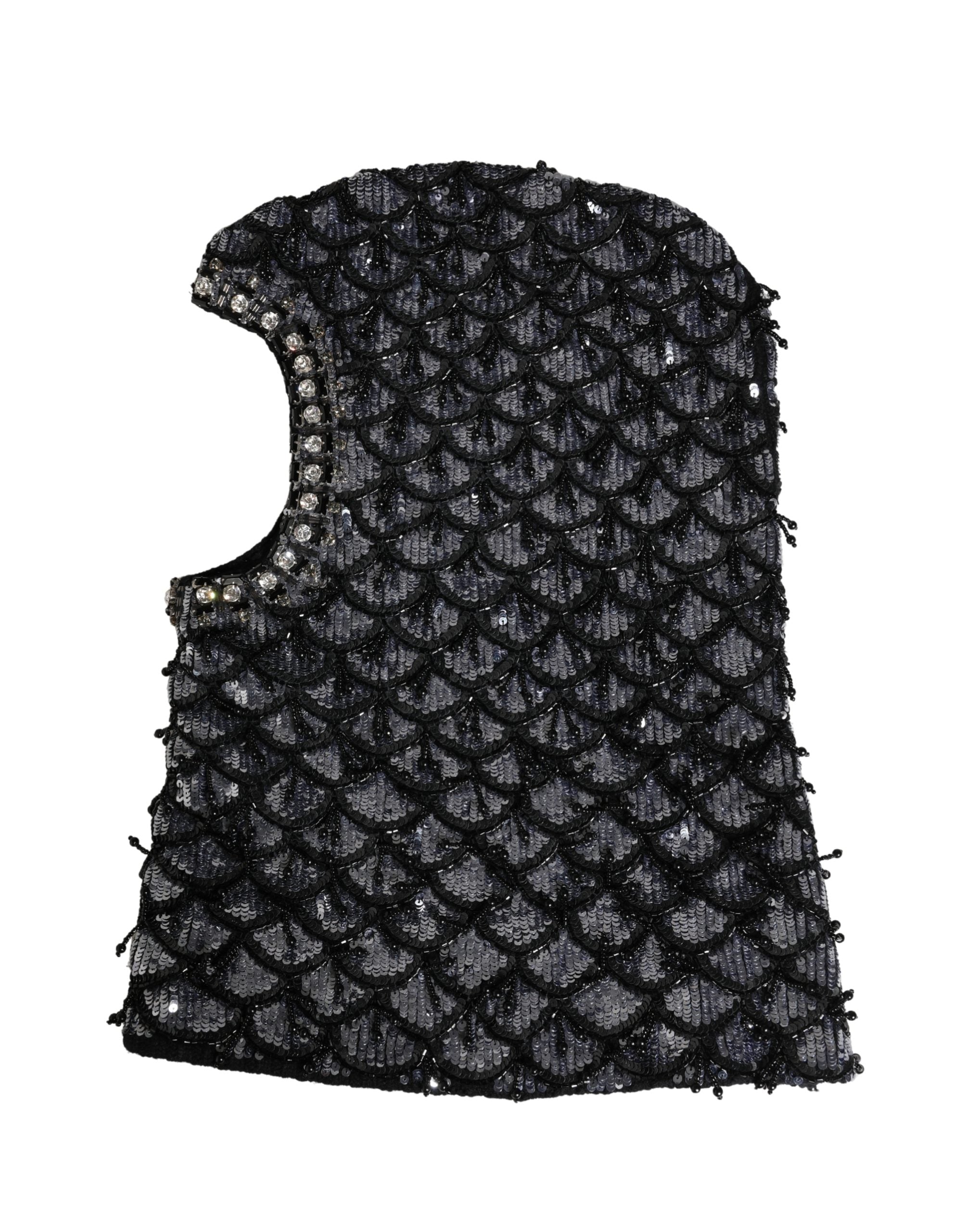 Dolce & Gabbana Black Wool Crystal Embellished Balaclava Hat Dolce & Gabbana