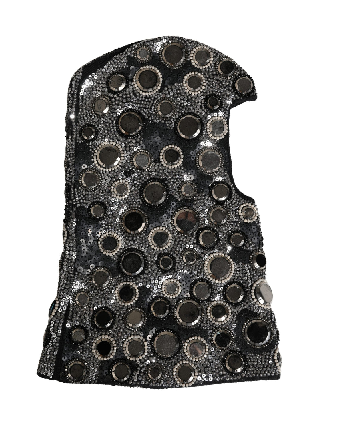 Dolce & Gabbana Black Wool Crystal Embellished Balaclava Hat