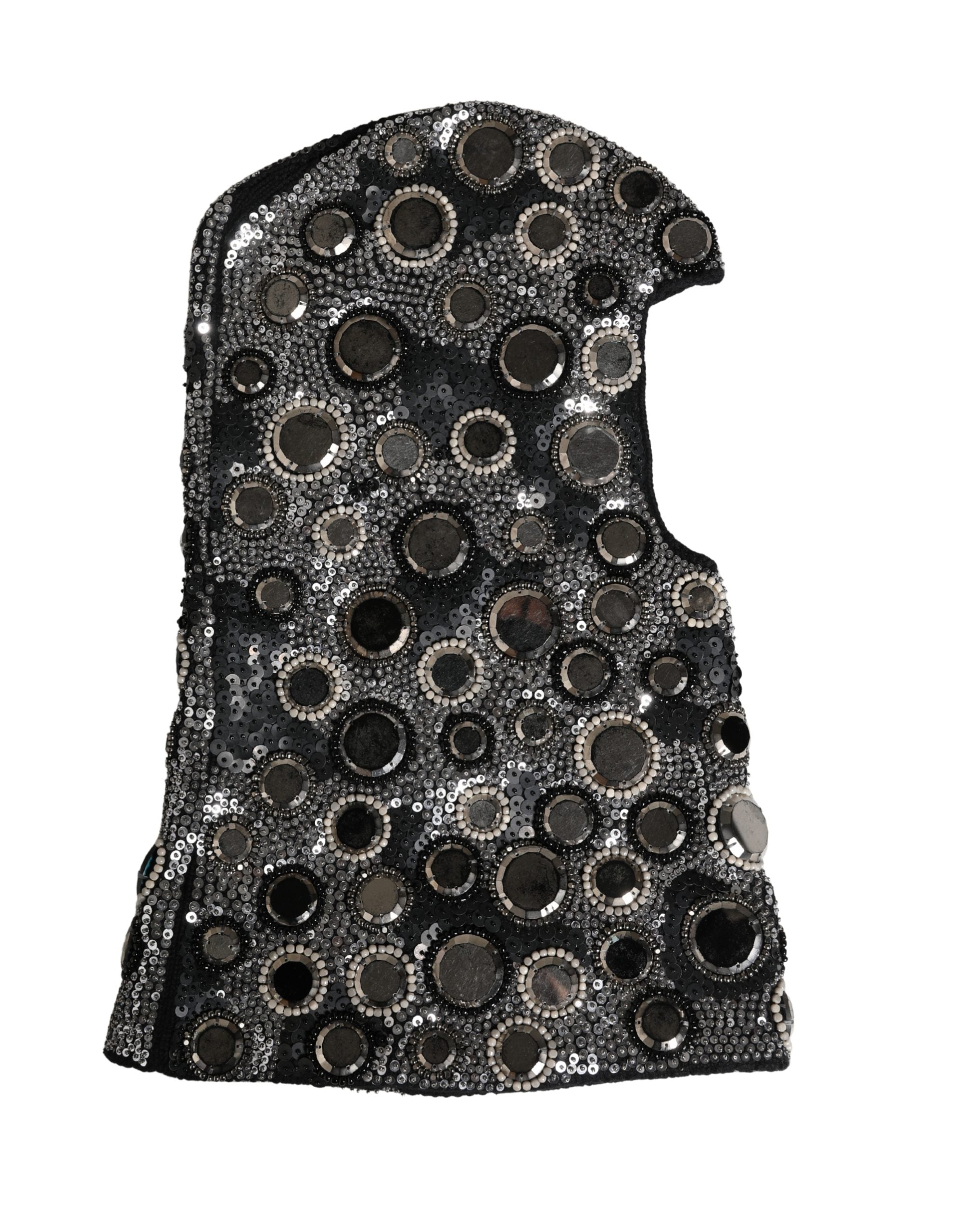 Dolce & Gabbana Black Wool Crystal Embellished Balaclava Hat Dolce & Gabbana