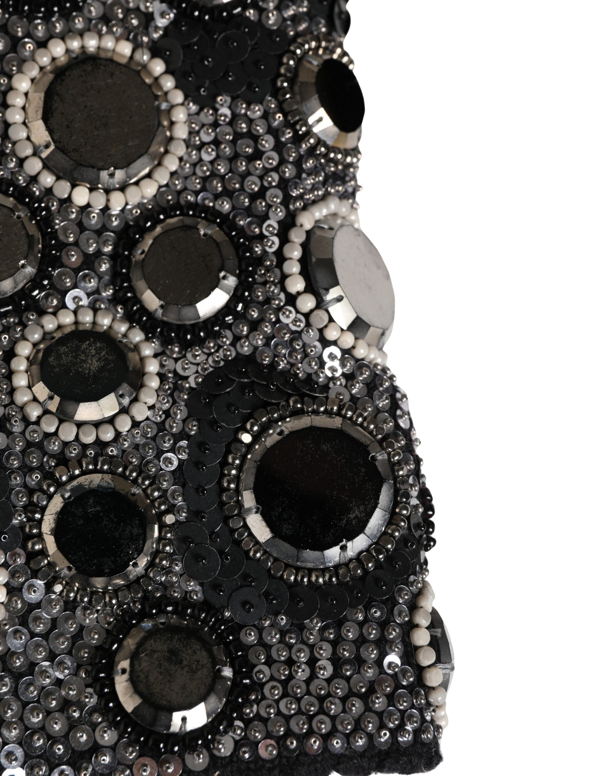 Dolce & Gabbana Black Wool Crystal Embellished Balaclava Hat Dolce & Gabbana