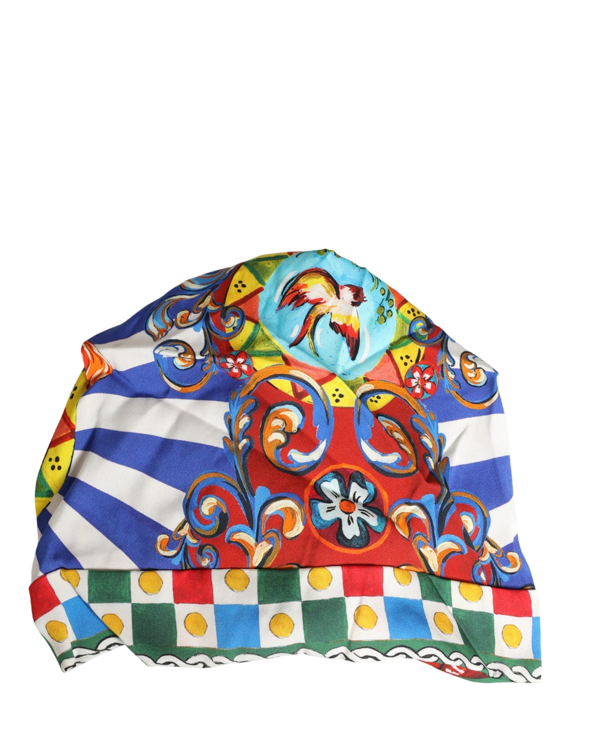 Dolce & Gabbana Multicolor Carretto Motif Turban Headwear Hat Dolce & Gabbana
