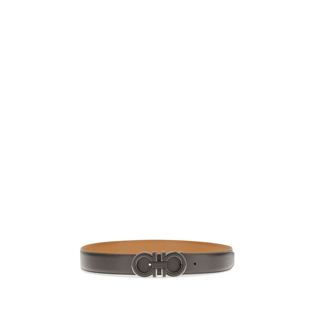 Ferragamo Brown Calf Leather Bos Taurus Regular Belt Ferragamo