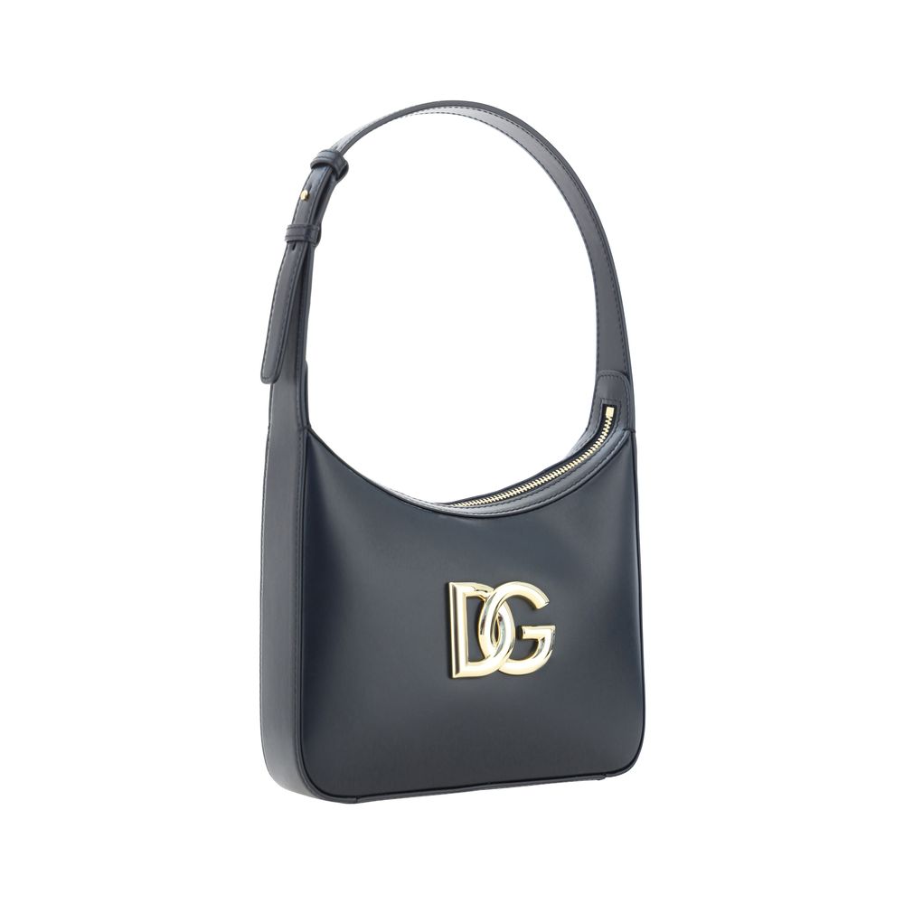 Dolce & Gabbana Black Calf Leather Bos Taurus Shoulder Bag Dolce & Gabbana