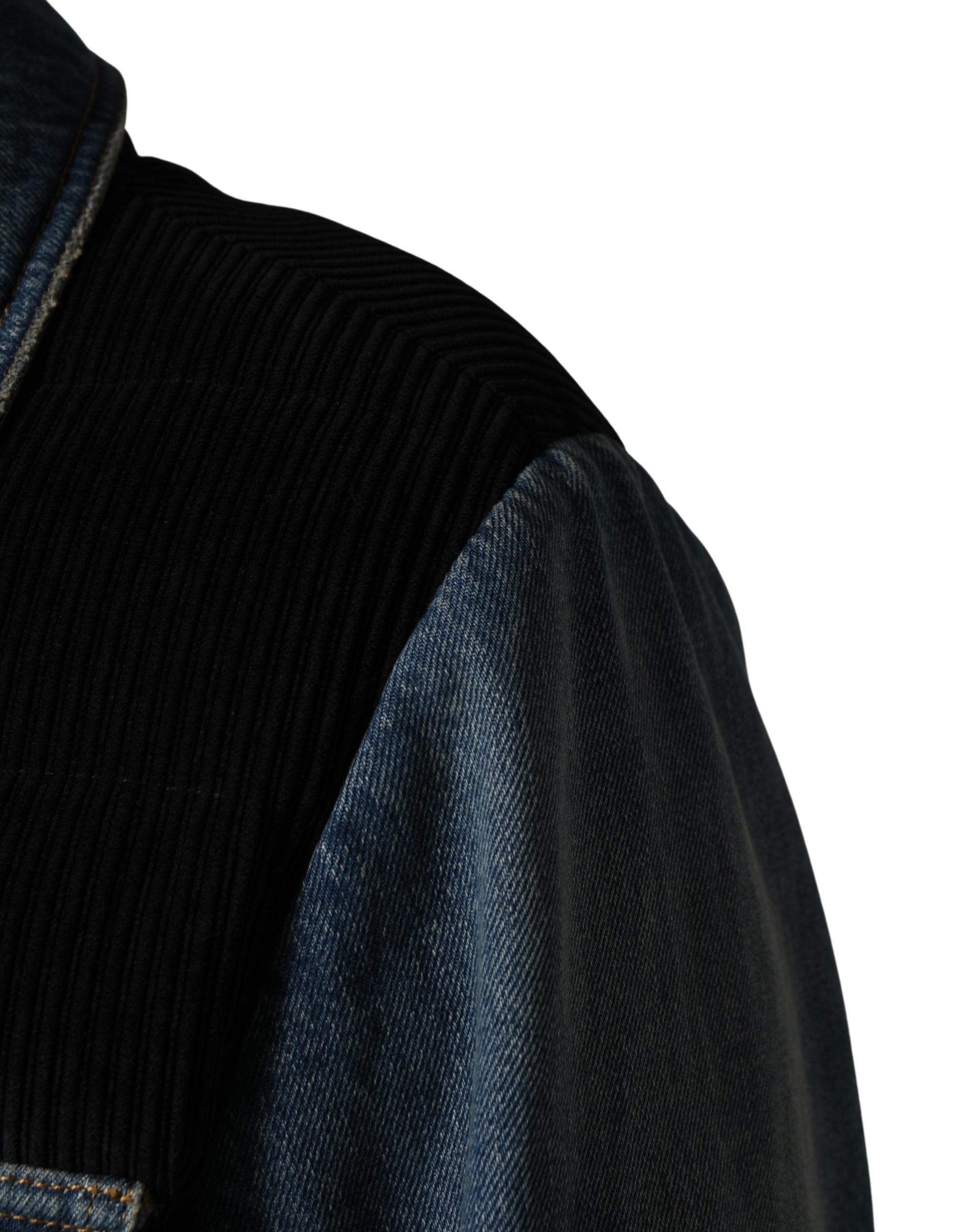 Dolce & Gabbana Black Blue Cotton Denim Blouson Men  Jacket Dolce & Gabbana