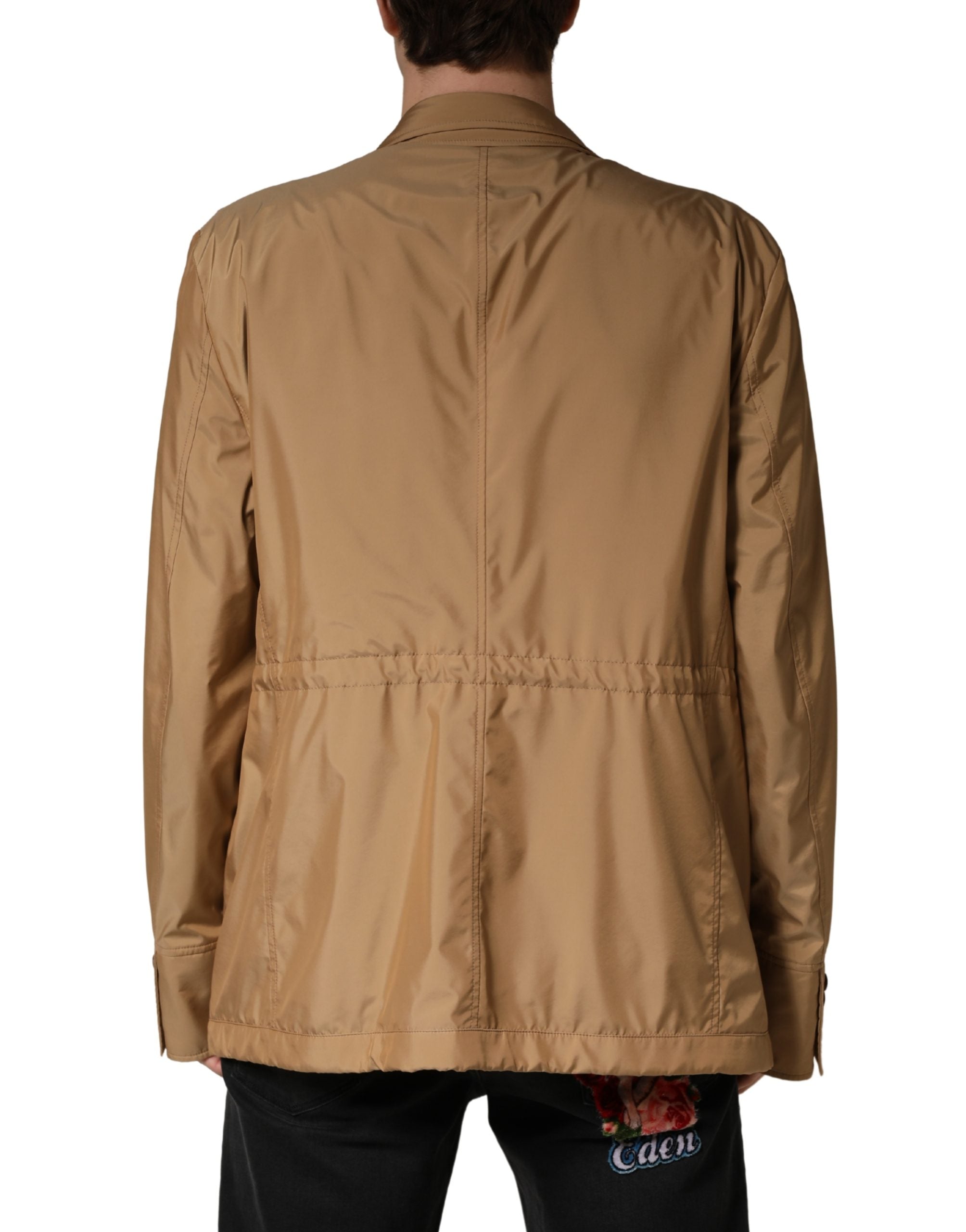 Dolce & Gabbana Brown Single Breasted Layered Coat Jacket Dolce & Gabbana