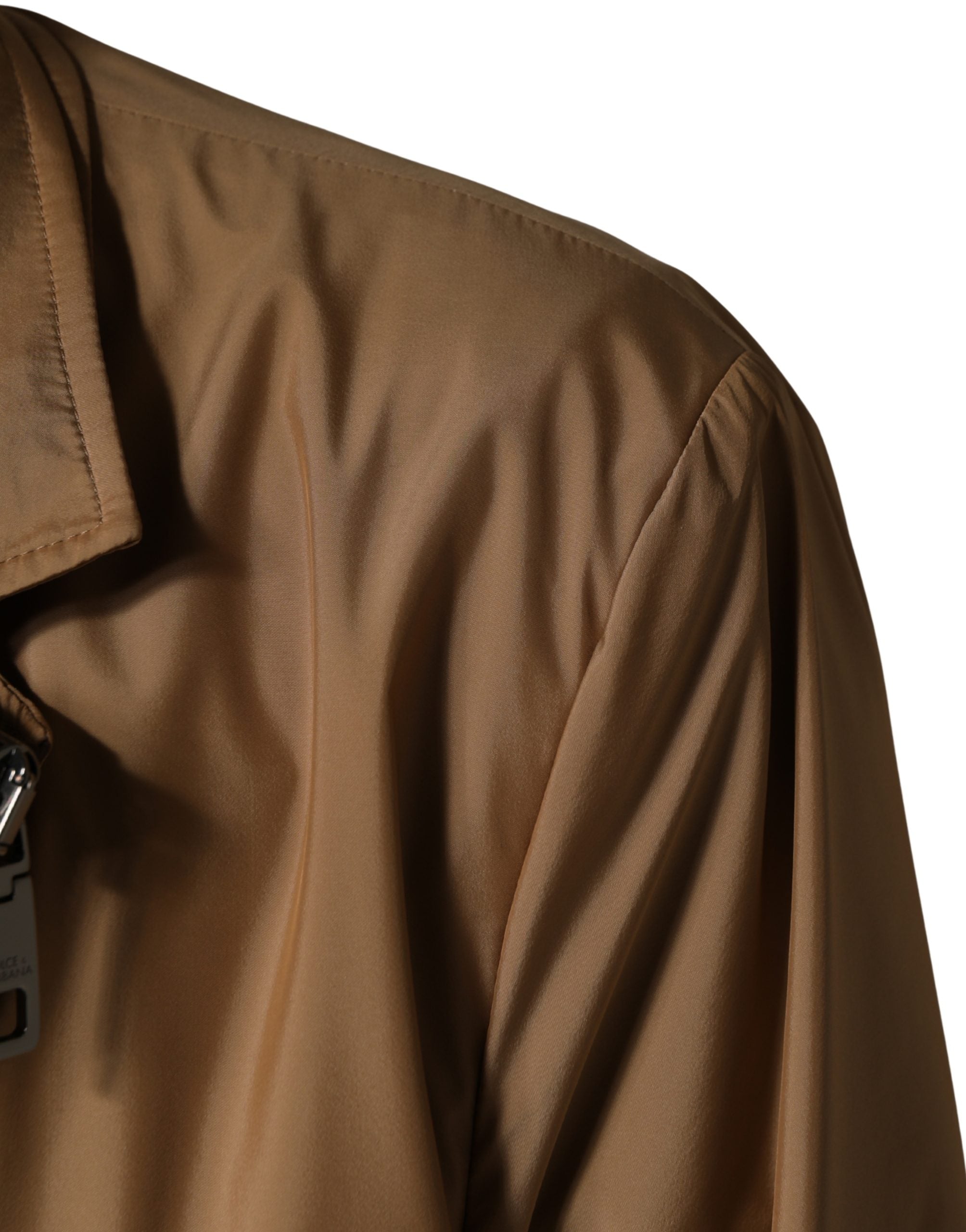 Dolce & Gabbana Brown Single Breasted Layered Coat Jacket Dolce & Gabbana