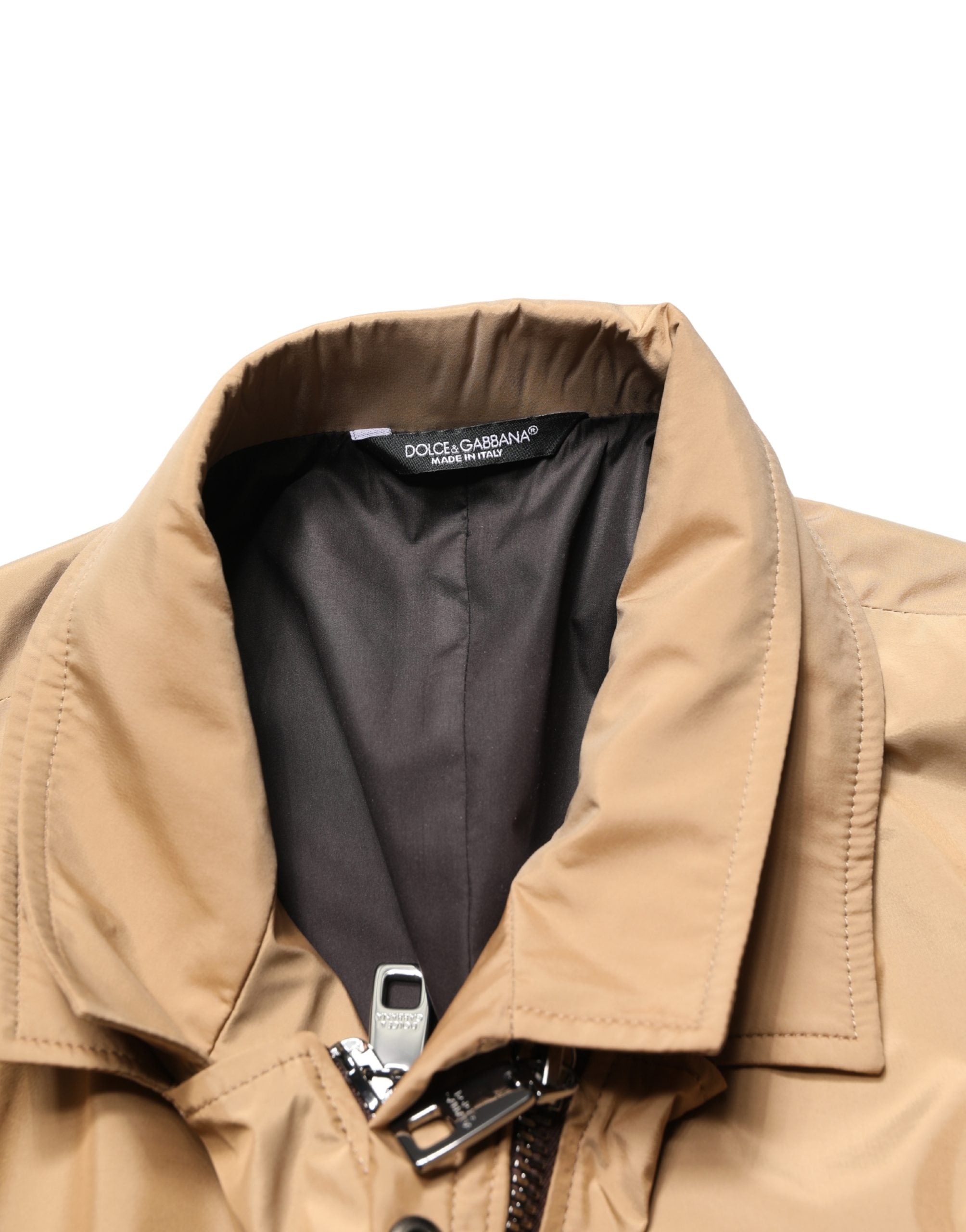 Dolce & Gabbana Brown Single Breasted Layered Coat Jacket Dolce & Gabbana