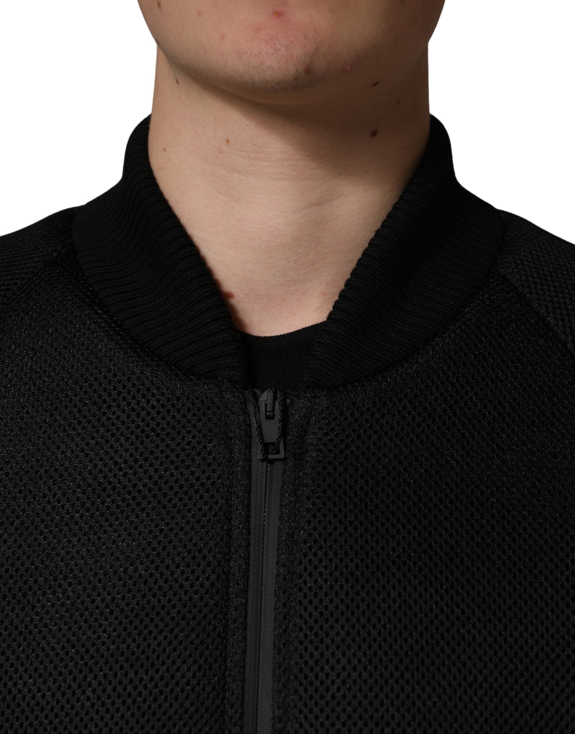 Dolce & Gabbana Men Black Nylon Full Zip Bomber Jacket Dolce & Gabbana