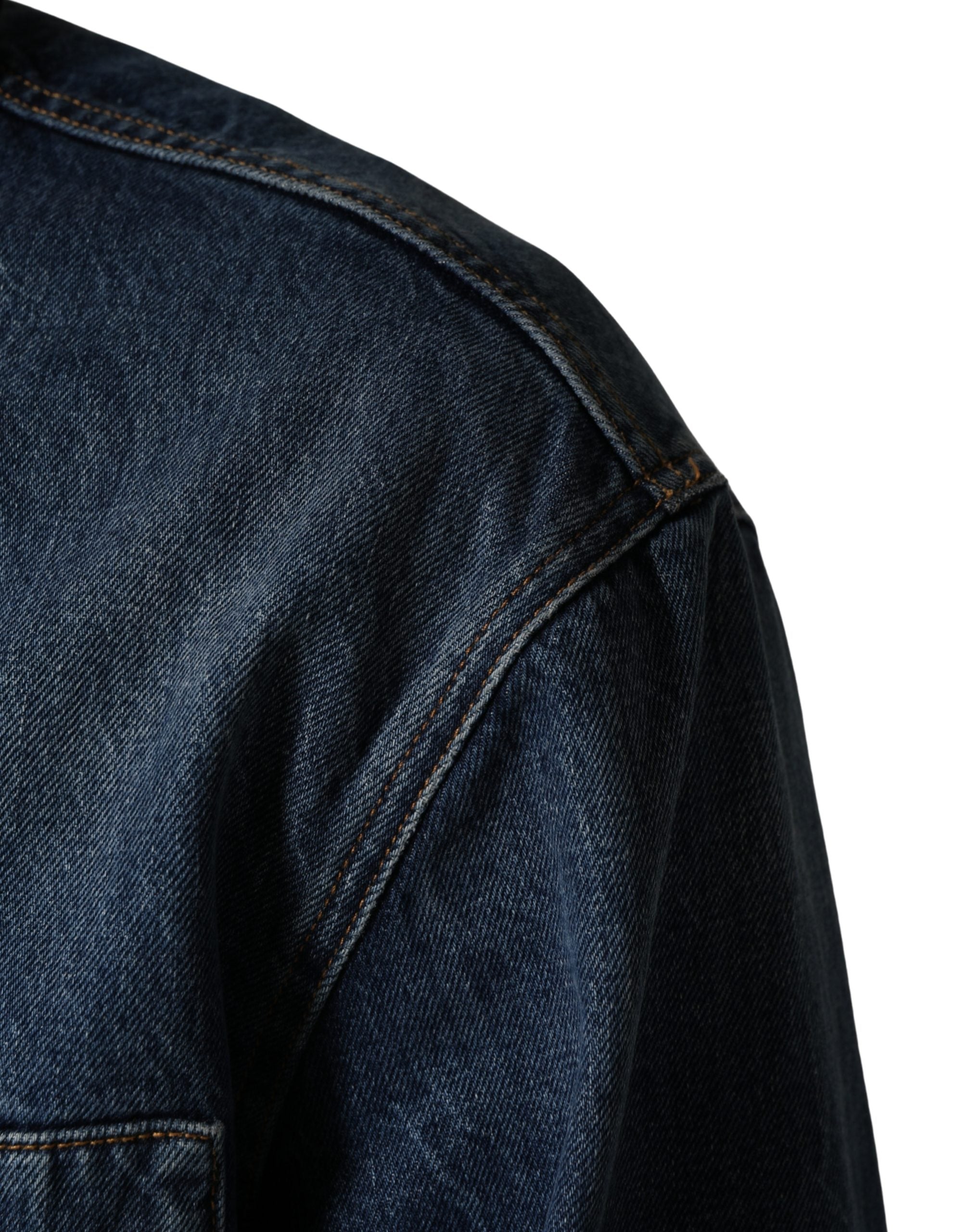 Dolce & Gabbana Black Blue Cotton Denim Blouson Men Jacket Dolce & Gabbana