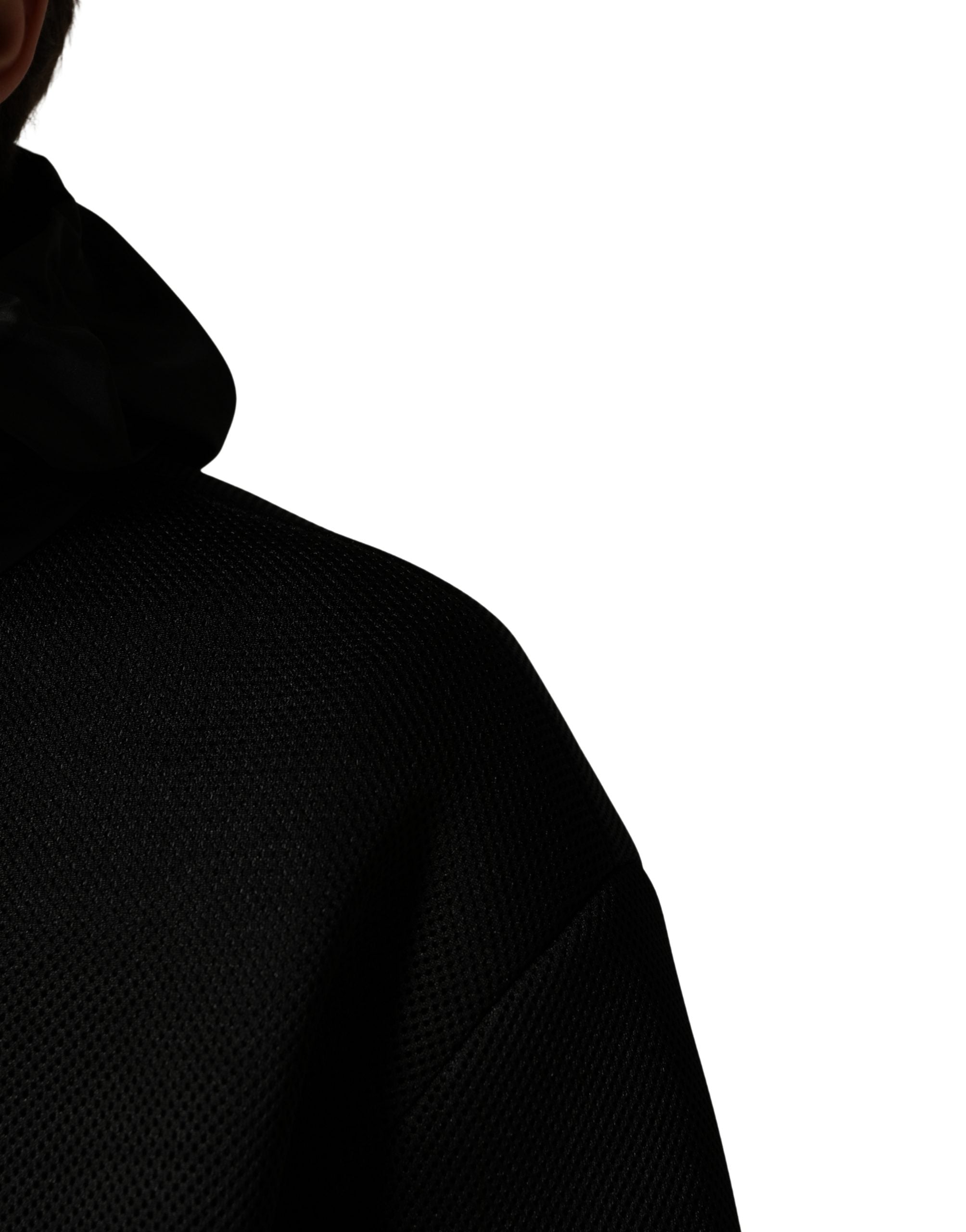 Dolce & Gabbana Men Black Hooded Full Zip Bomber Jacket Dolce & Gabbana