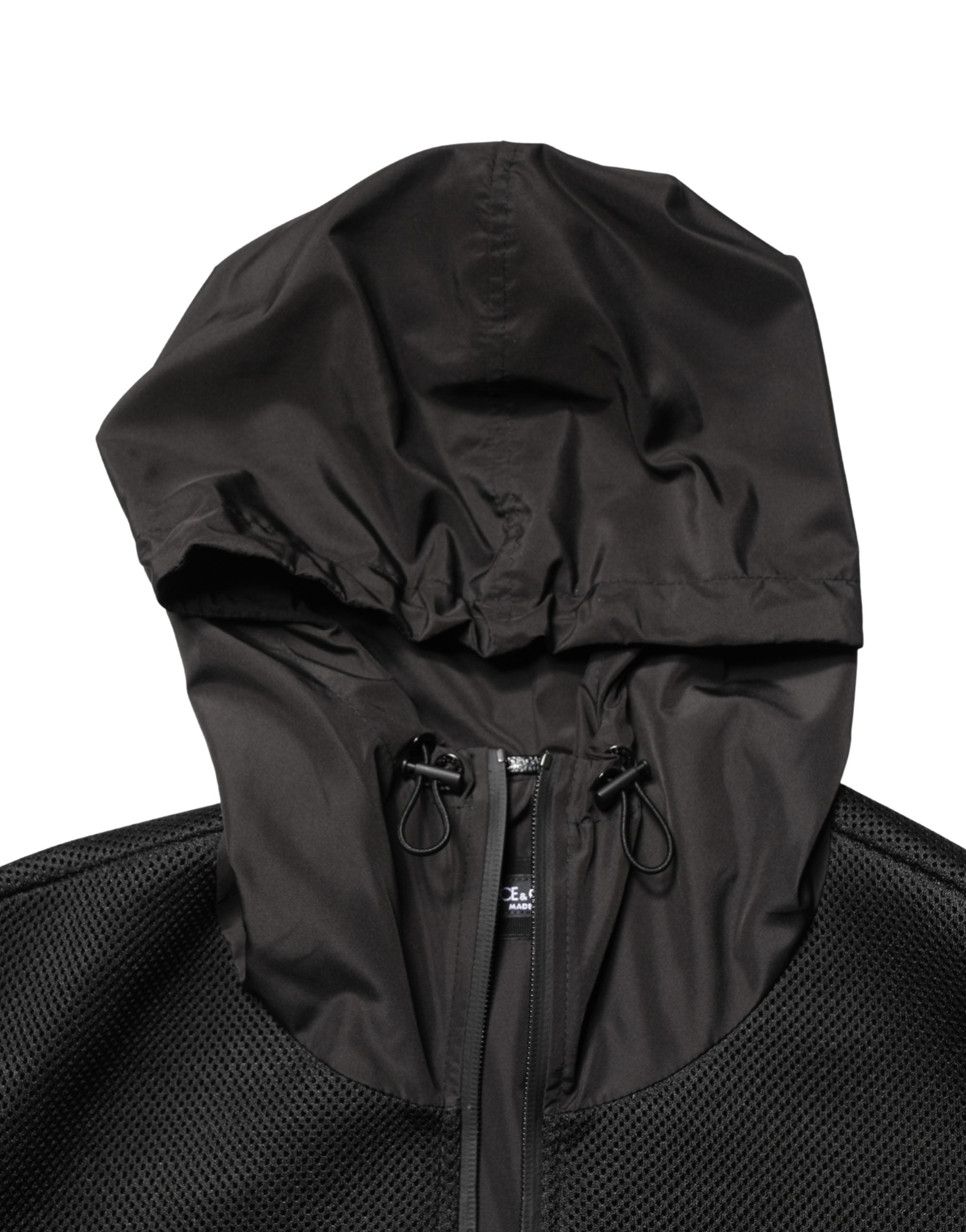 Dolce & Gabbana Men Black Hooded Full Zip Bomber Jacket Dolce & Gabbana