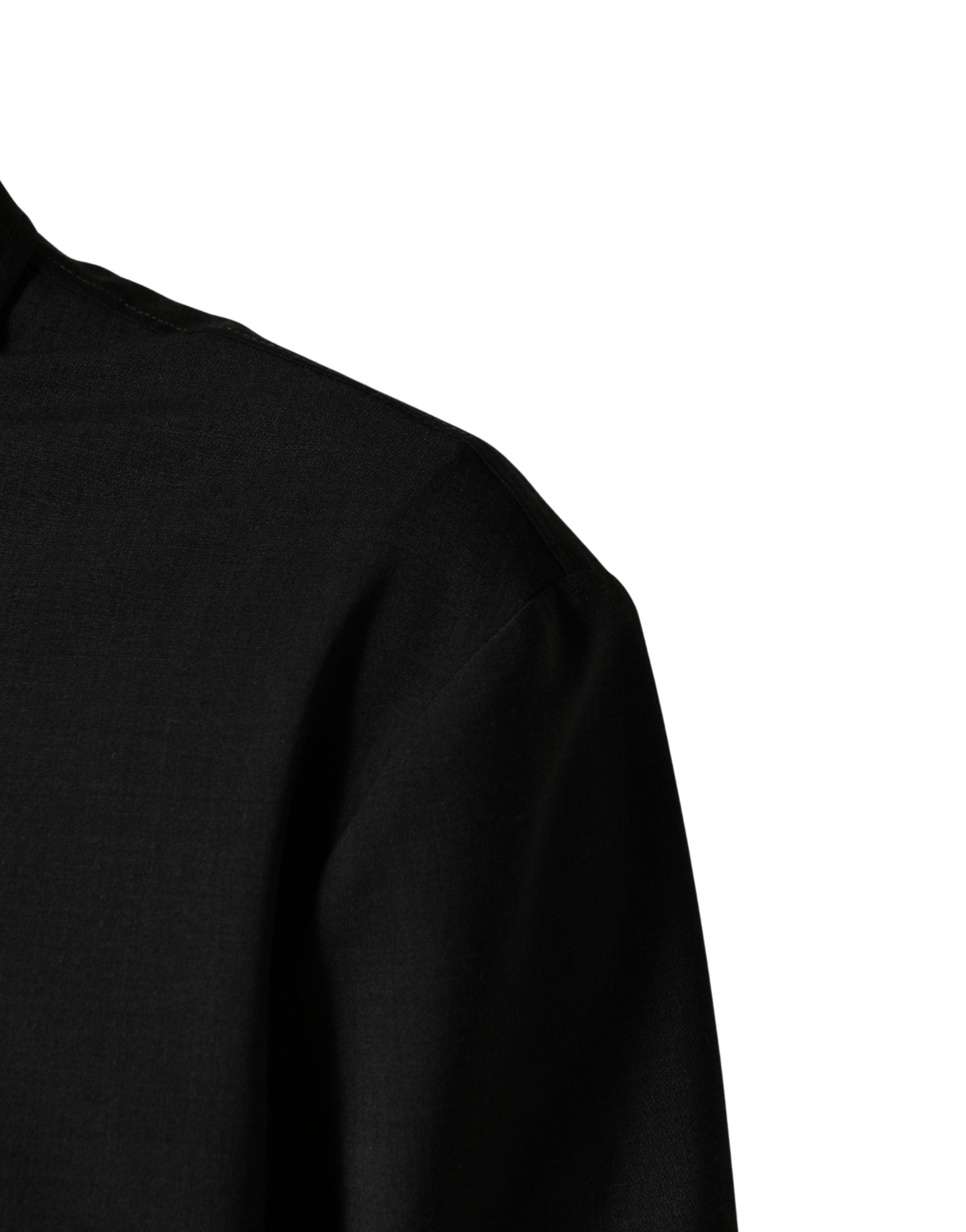 Dolce & Gabbana Black Wool Logo Full Zip Men Bomber Jacket Dolce & Gabbana