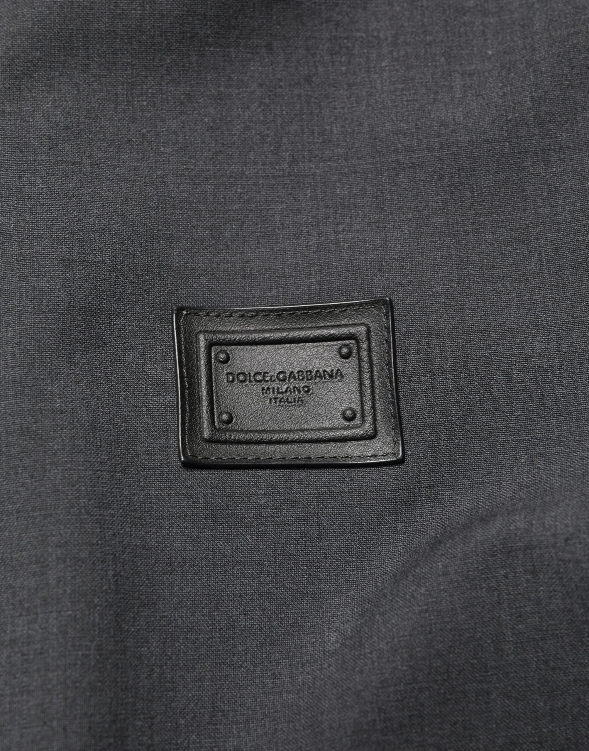 Dolce & Gabbana Black Wool Logo Full Zip Men Bomber Jacket Dolce & Gabbana
