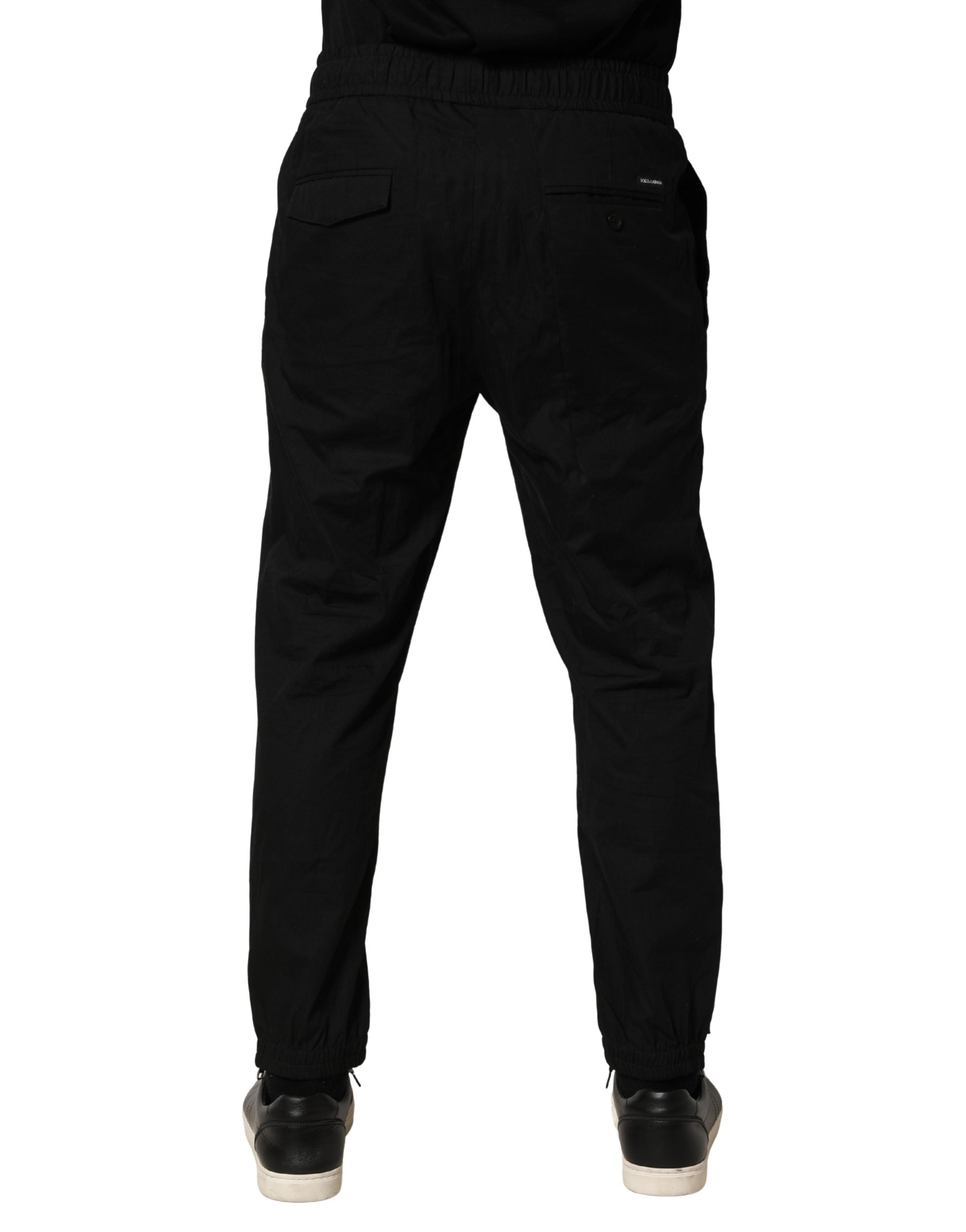 Dolce & Gabbana Black Cotton Skinny Men Jogger Trouser Pants Dolce & Gabbana
