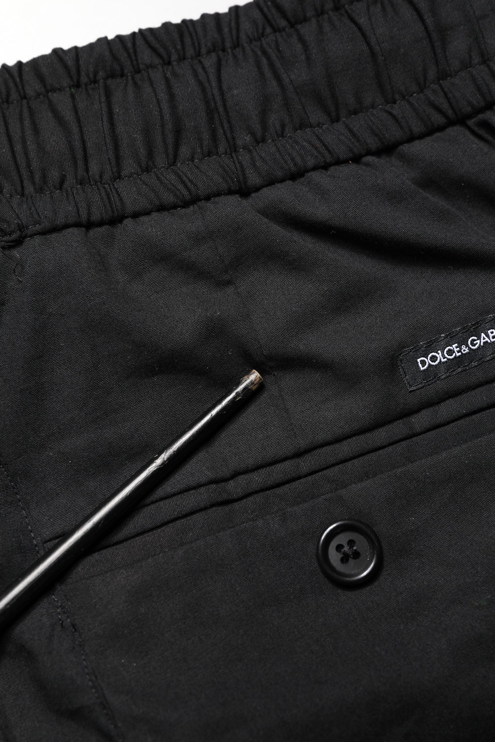Dolce & Gabbana Black Cotton Skinny Men Jogger Trouser Pants Dolce & Gabbana