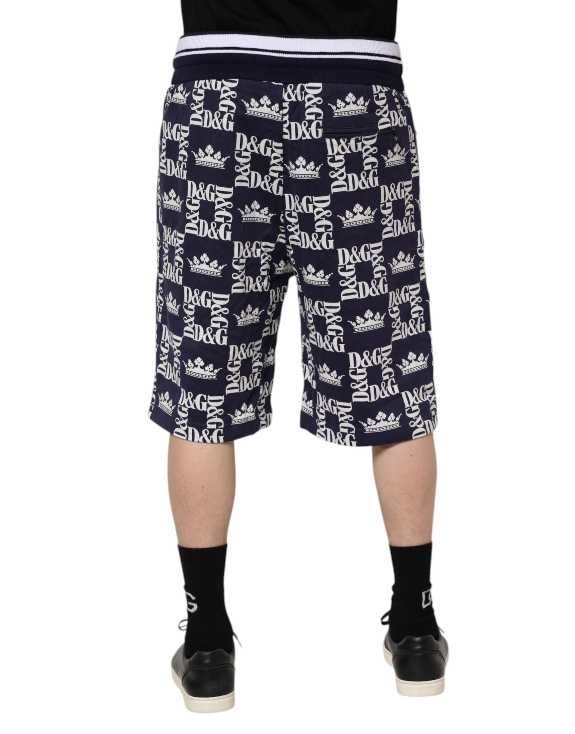 Dolce & Gabbana Blue DG Logo Print Chino Men Bermuda Shorts Dolce & Gabbana