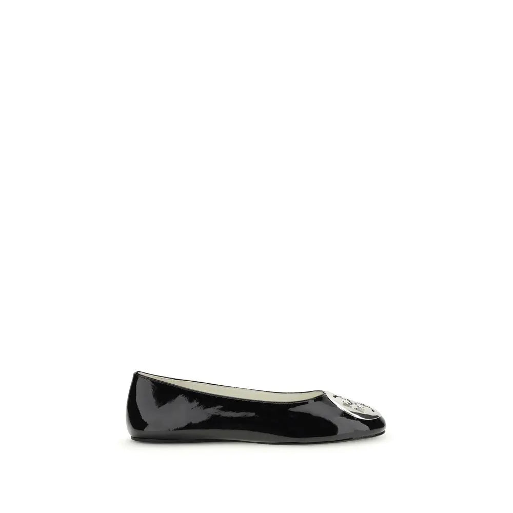 Tory Burch Black Calf Leather Bos Taurus Ballet Flats Tory Burch