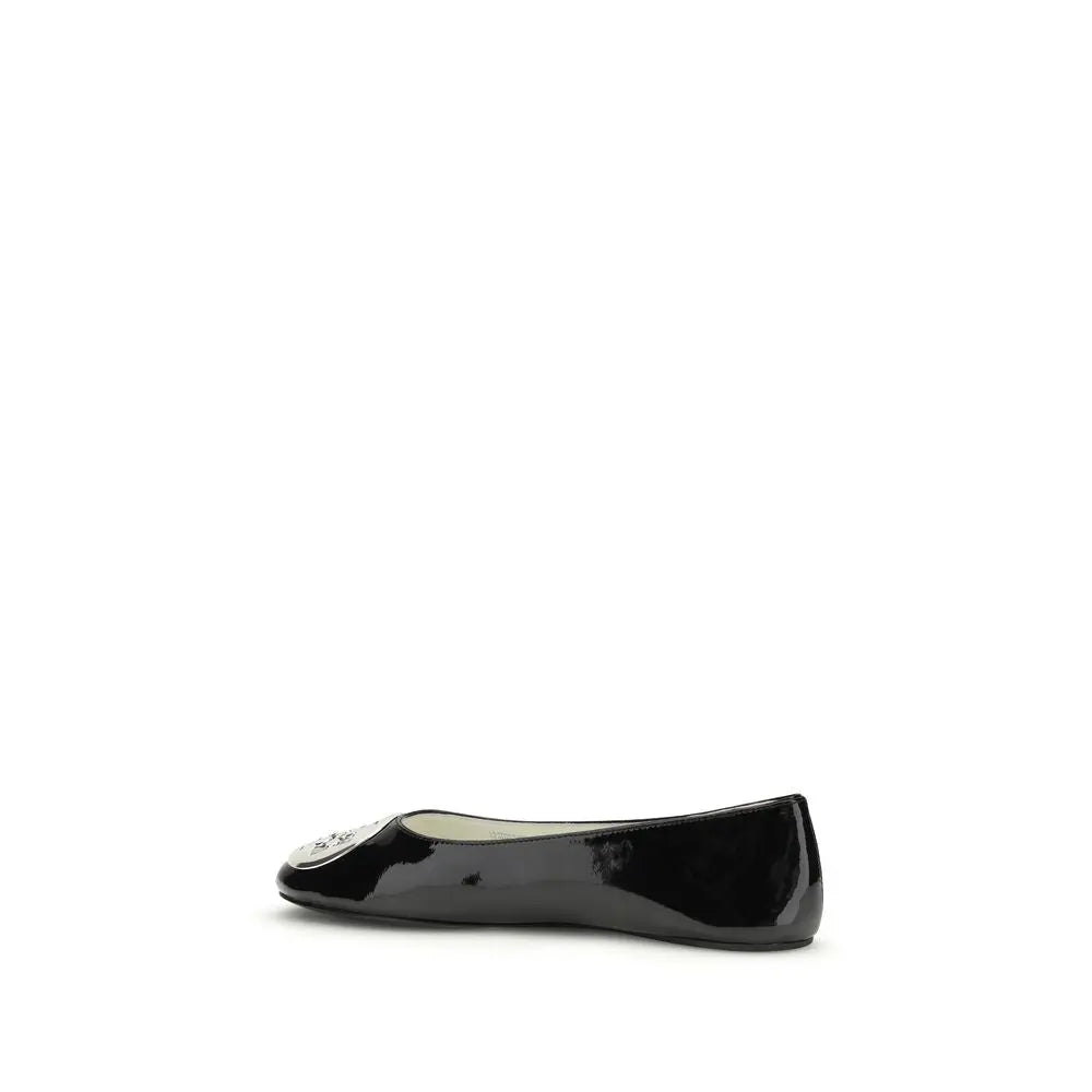 Tory Burch Black Calf Leather Bos Taurus Ballet Flats Tory Burch