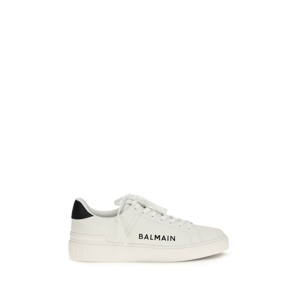 Balmain White Calf Leather Bos Taurus Low Top Sneakers Balmain