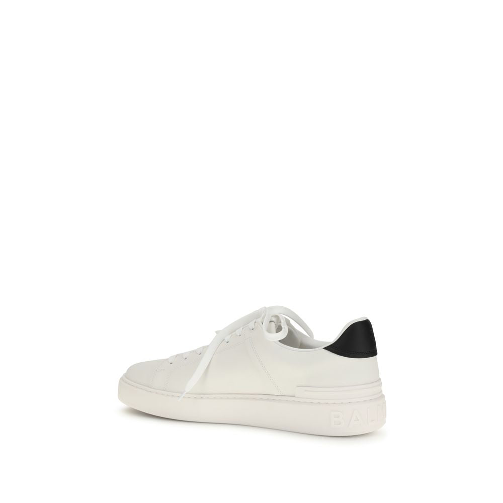 Balmain White Calf Leather Bos Taurus Low Top Sneakers Balmain