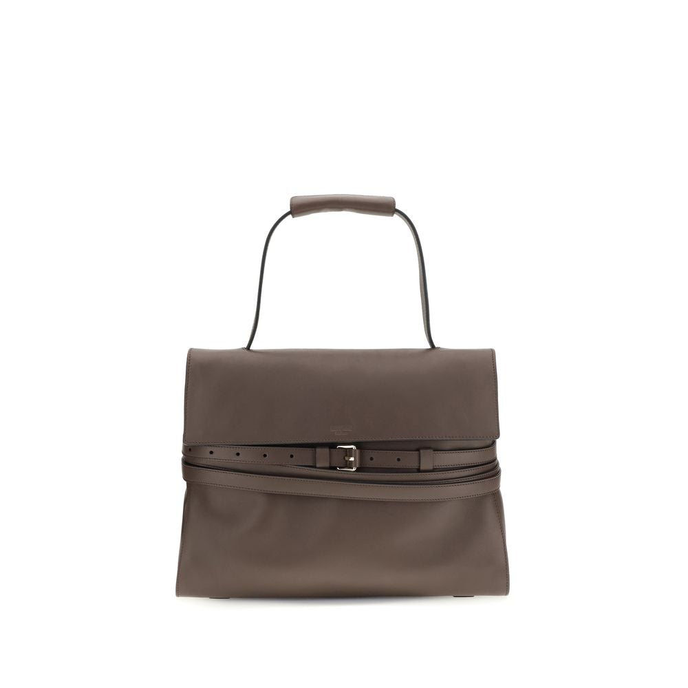Moschino Brown Calf Leather Bos Taurus Handbag Moschino
