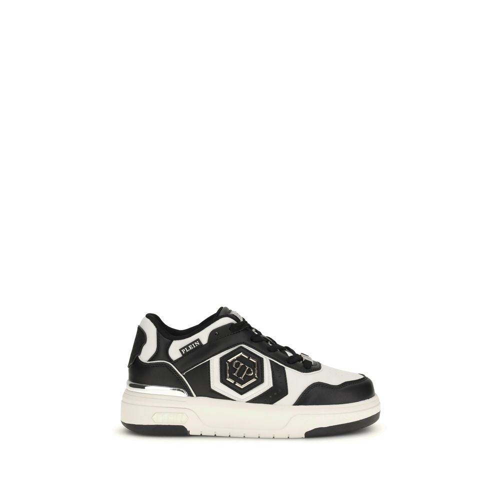 Philipp Plein Black Calf Leather Bos Taurus Athletic Sneakers Philipp Plein