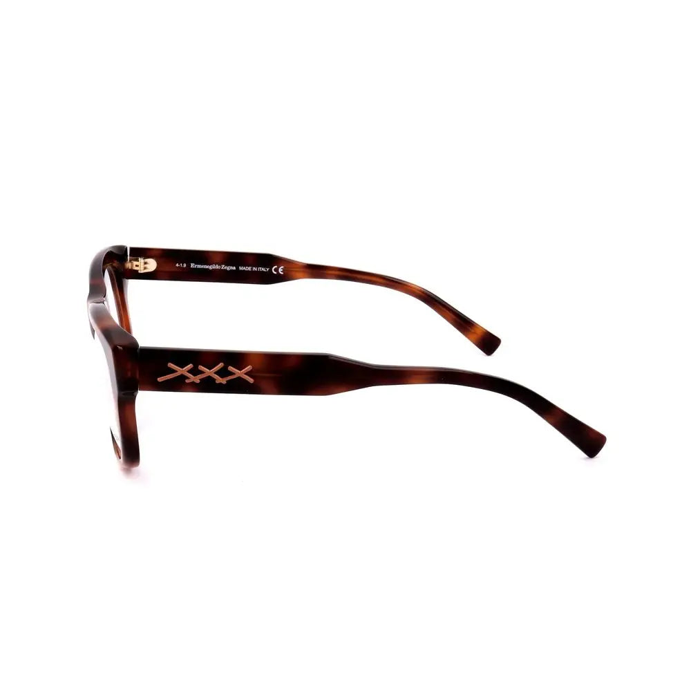 Ermenegildo Zegna Brown Resin Glasses (Frames) Ermenegildo Zegna