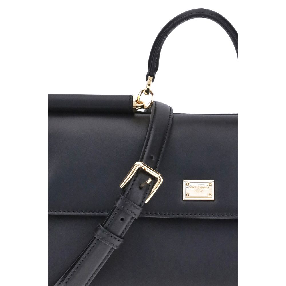 Dolce & Gabbana Black Calf Leather Bos Taurus Shoulder Bag Dolce & Gabbana