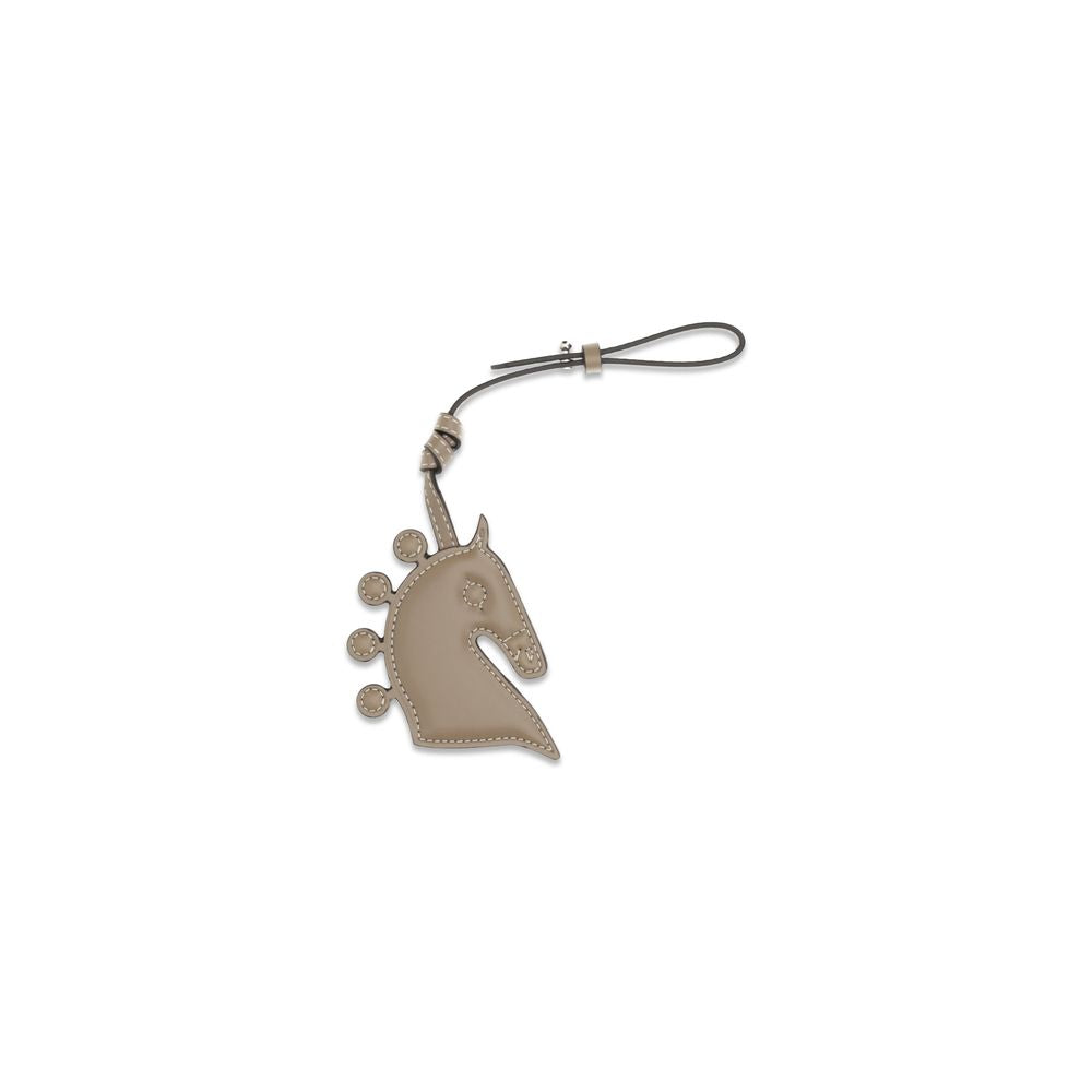 Max Mara Brown Calf Leather Bos Taurus Keychain Max Mara