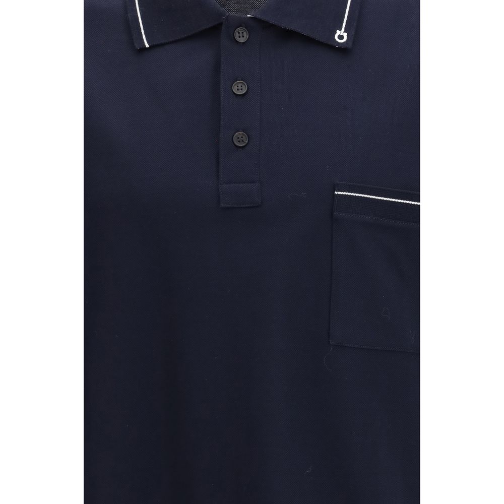Ferragamo Blue Cotton Polo Shirt Ferragamo