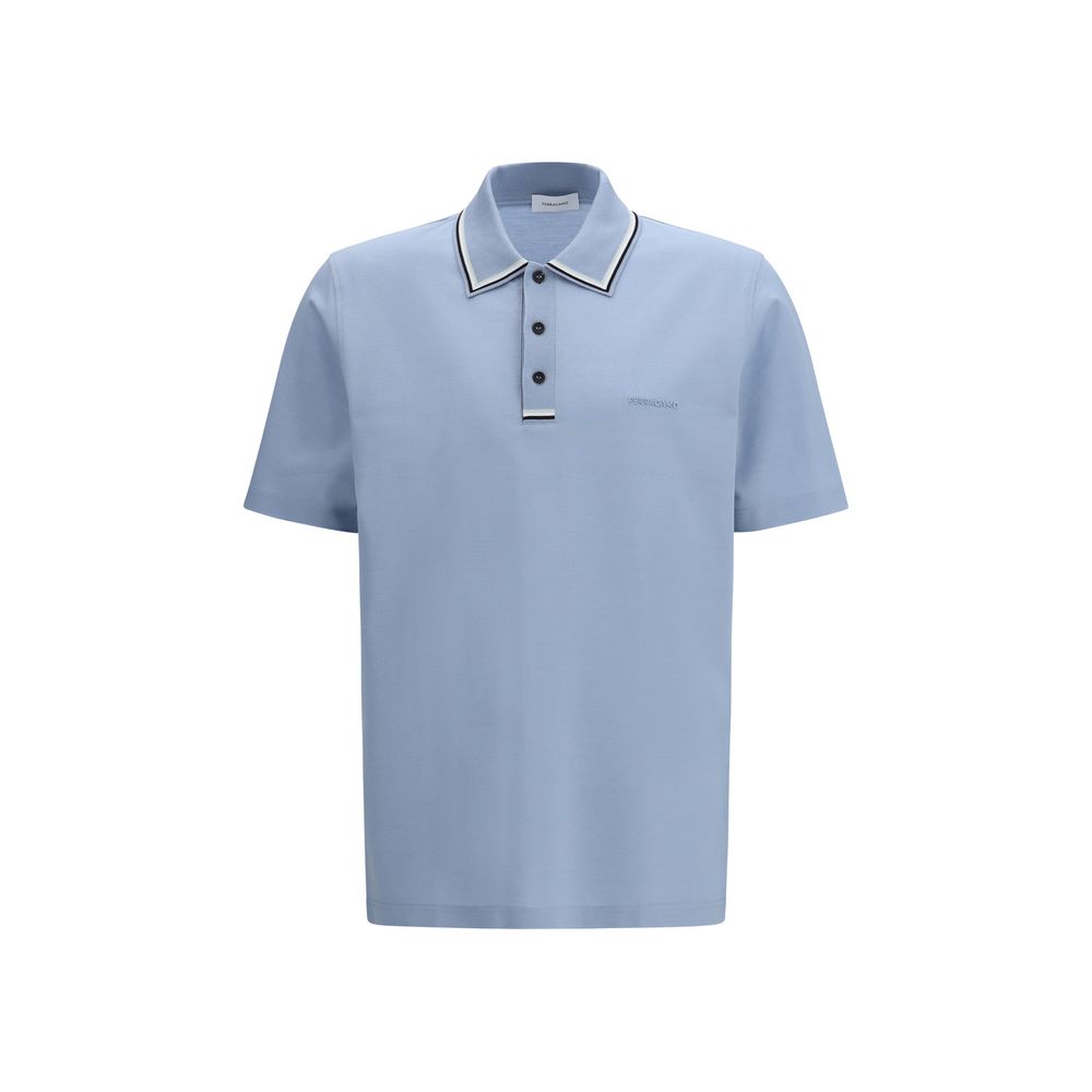 Ferragamo Blue Cotton Polo Shirt Ferragamo
