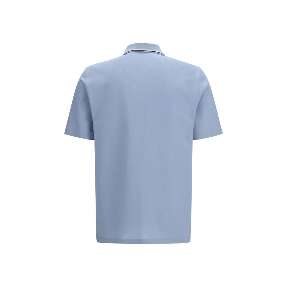 Ferragamo Blue Cotton Polo Shirt Ferragamo