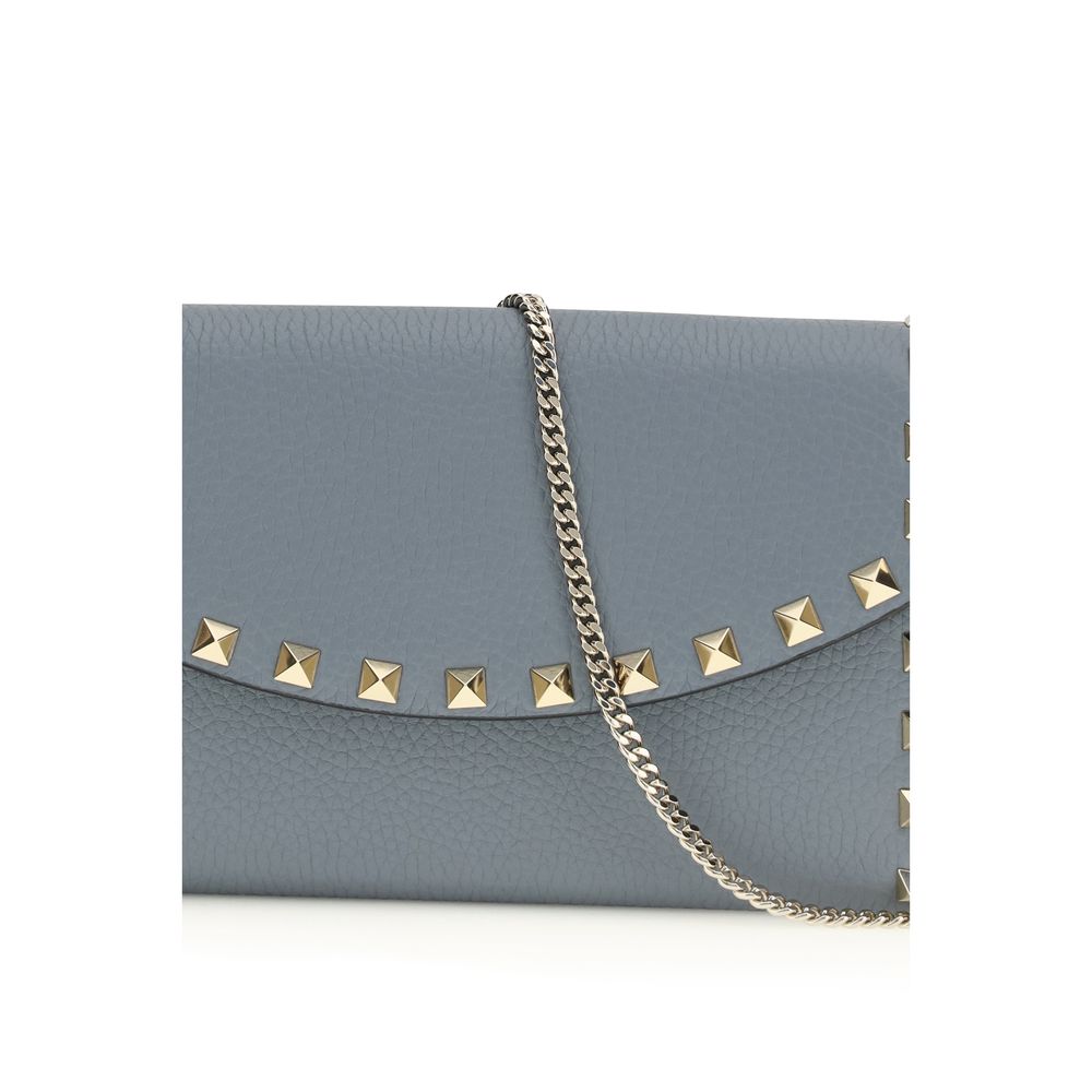 Valentino Garavani Blue Calf Leather Bos Taurus Wallet Valentino Garavani