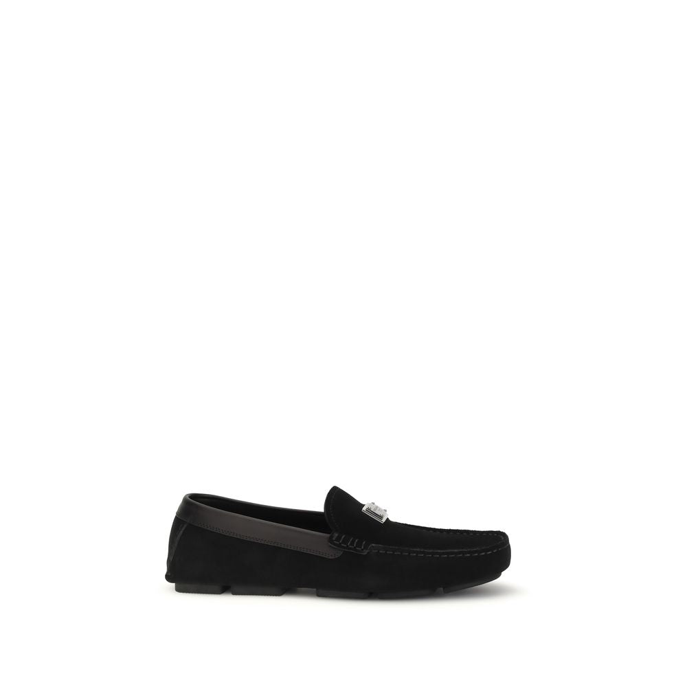 Dolce & Gabbana Black Calf Leather Bos Taurus Slip-On Loafers Dolce & Gabbana