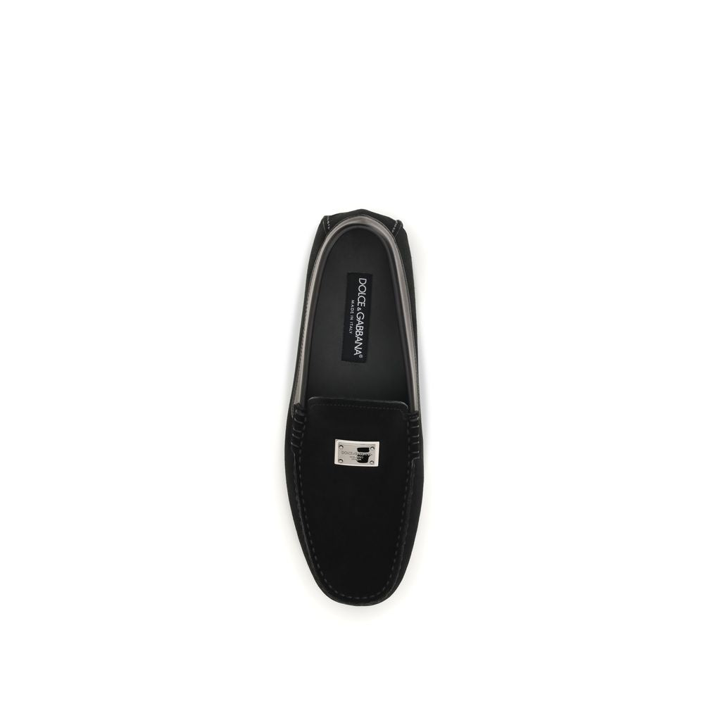 Dolce & Gabbana Black Calf Leather Bos Taurus Slip-On Loafers Dolce & Gabbana