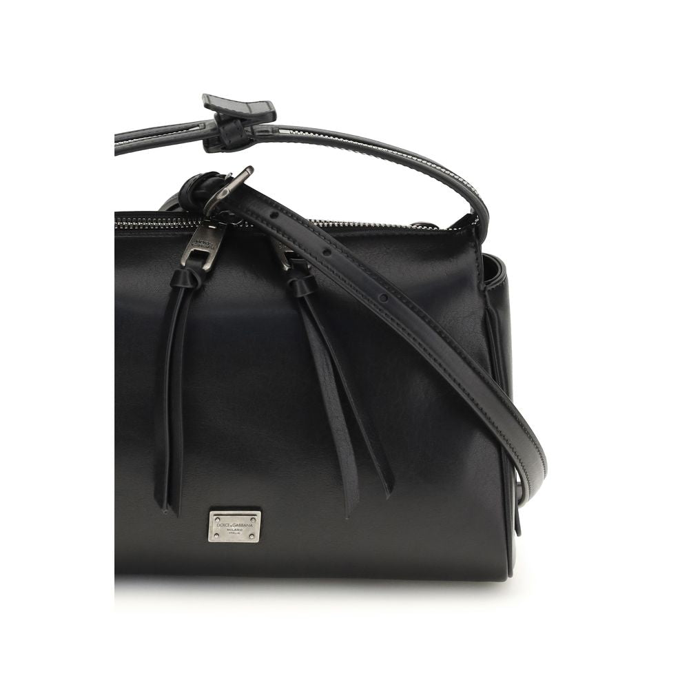 Dolce & Gabbana Black Calf Leather Bos Taurus Handbag Dolce & Gabbana